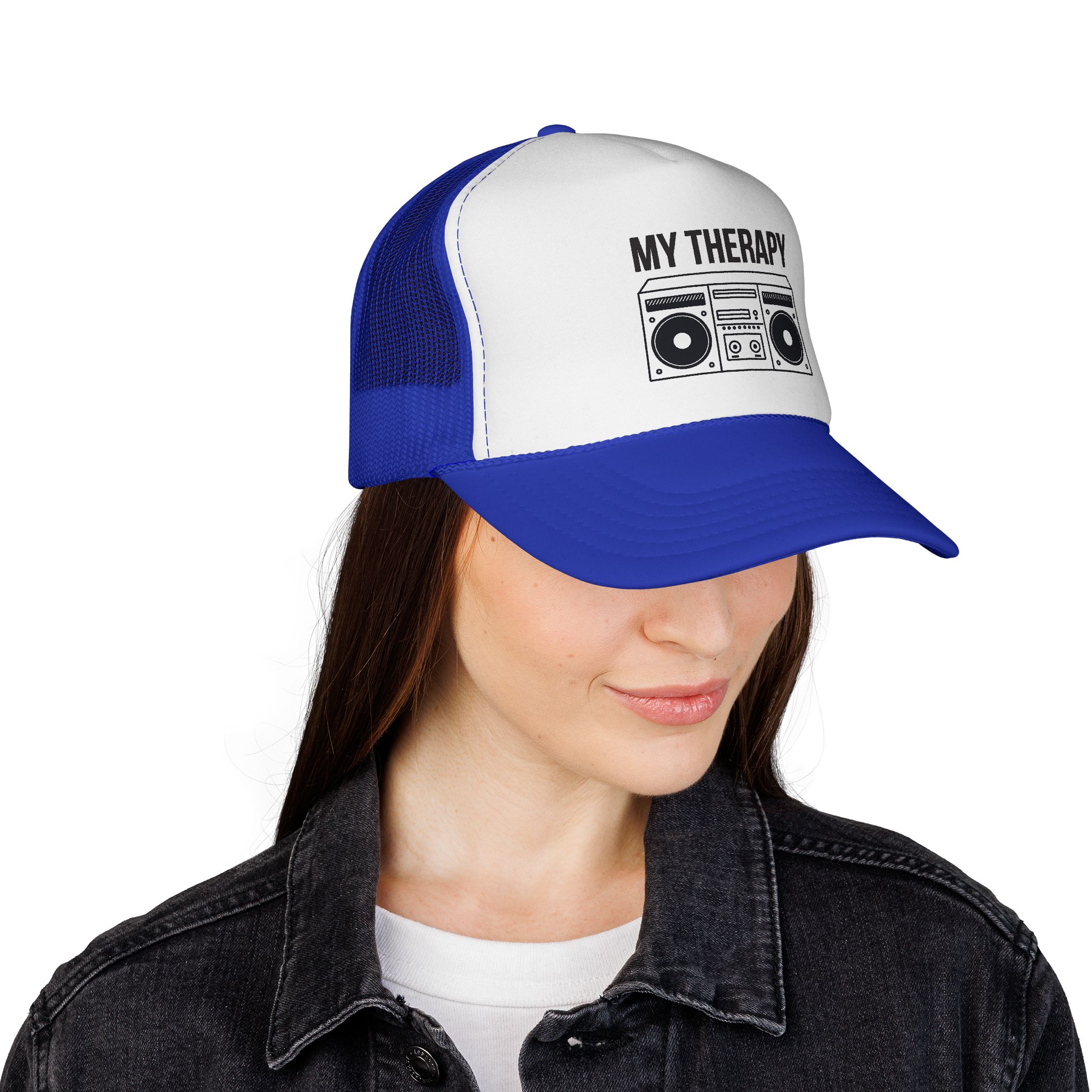 Trucker Cap — "My Therapy" Boombox Mesh Hat - Image 19