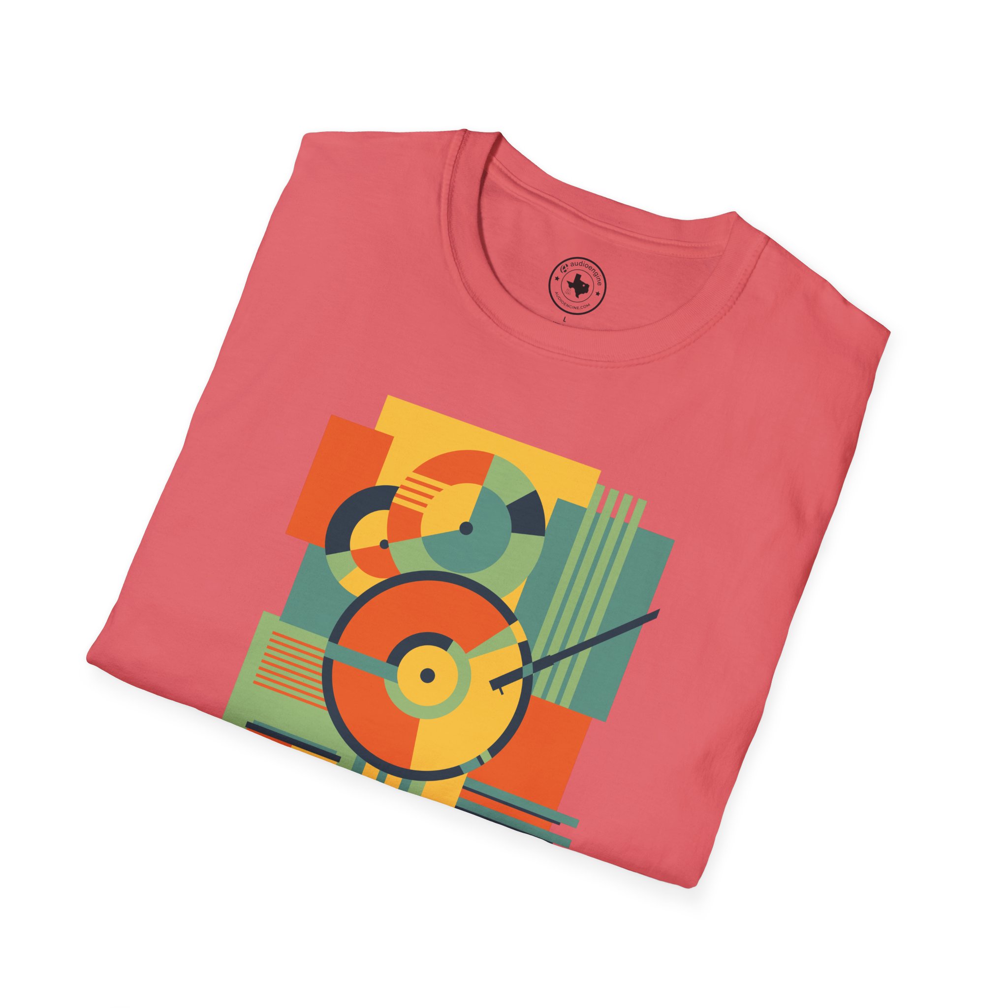 Retro Geometric Vinyl Record T-Shirt - Image 28