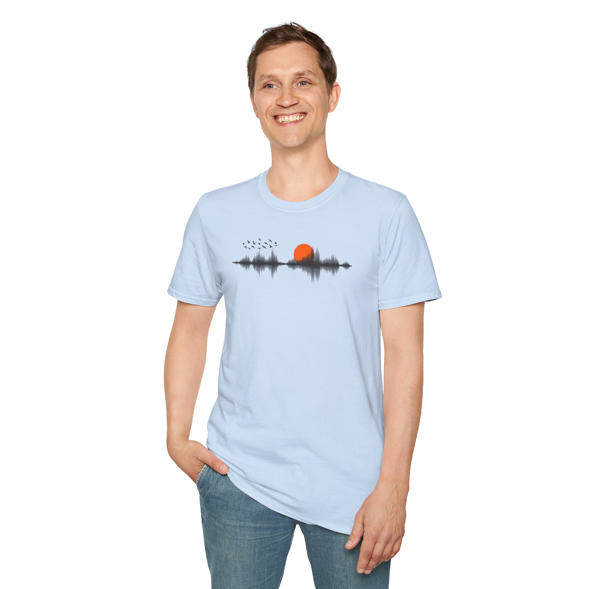 Sunset Soundwave T-Shirt — Minimal Nature Waveform Tee - Image 109