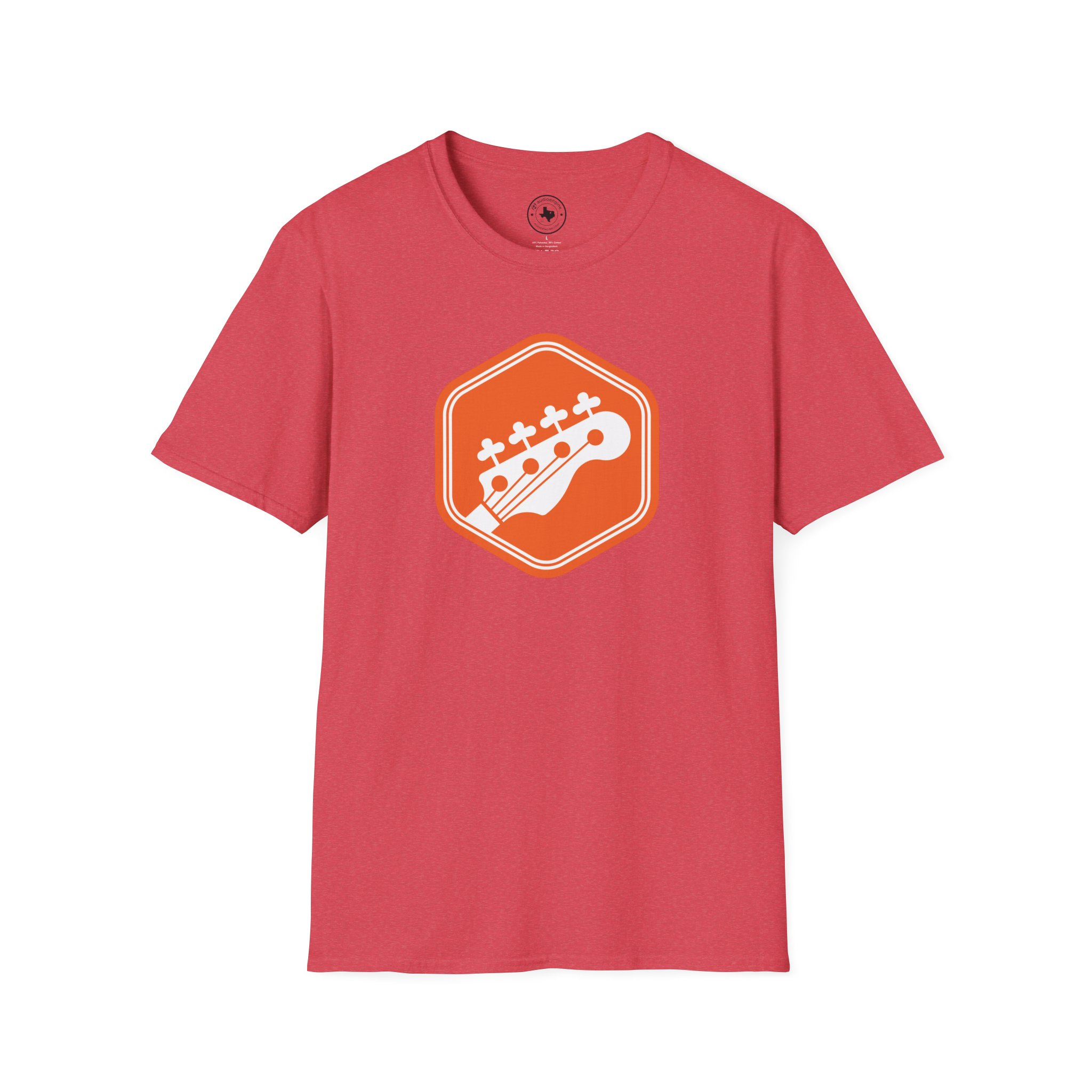 Orange Bass Guitar Badge T-Shirt — Retro Musician Tee for Bass Players - Image 109
