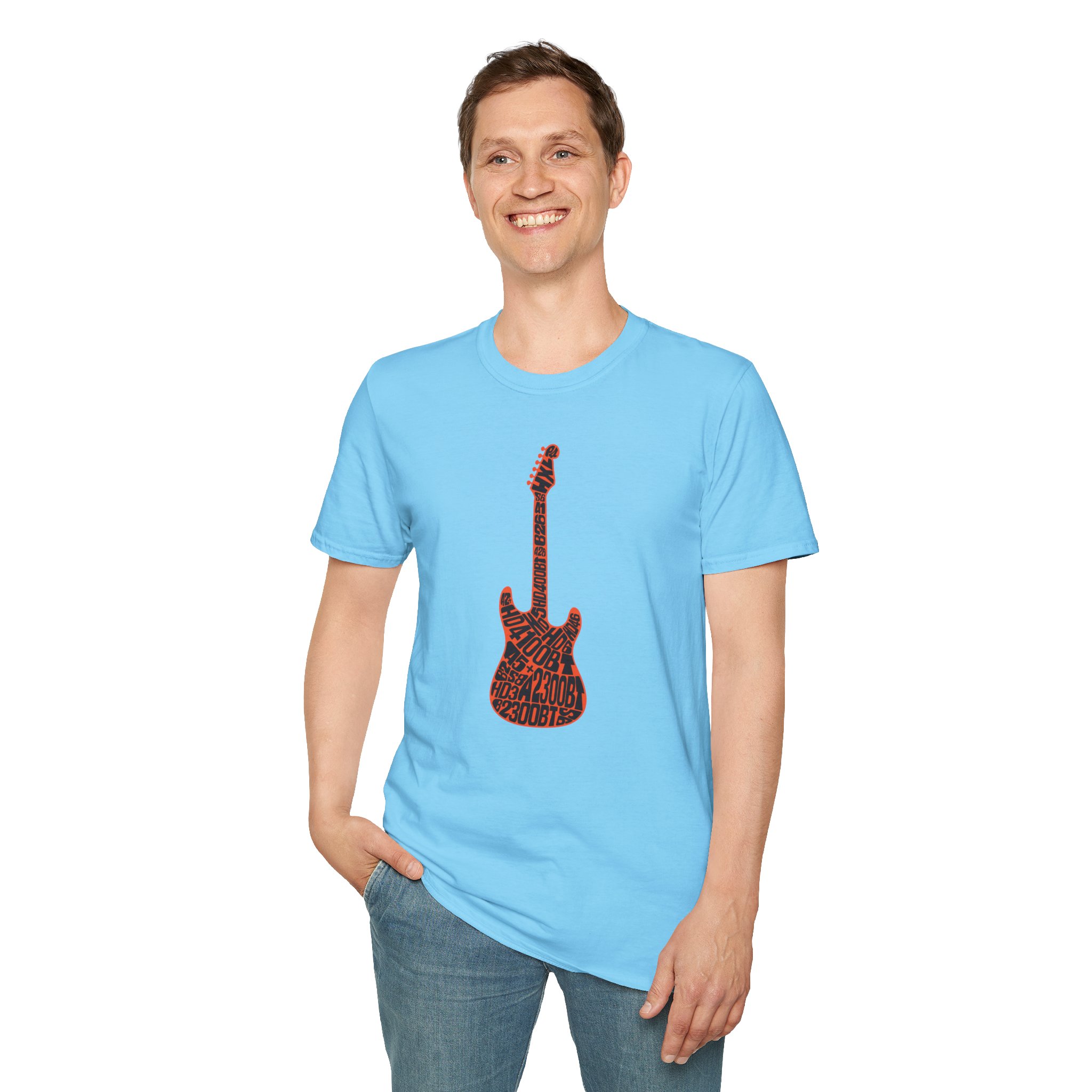 Electric Guitar Graphic T-Shirt — Red Psychedelic Music Tee - Image 96