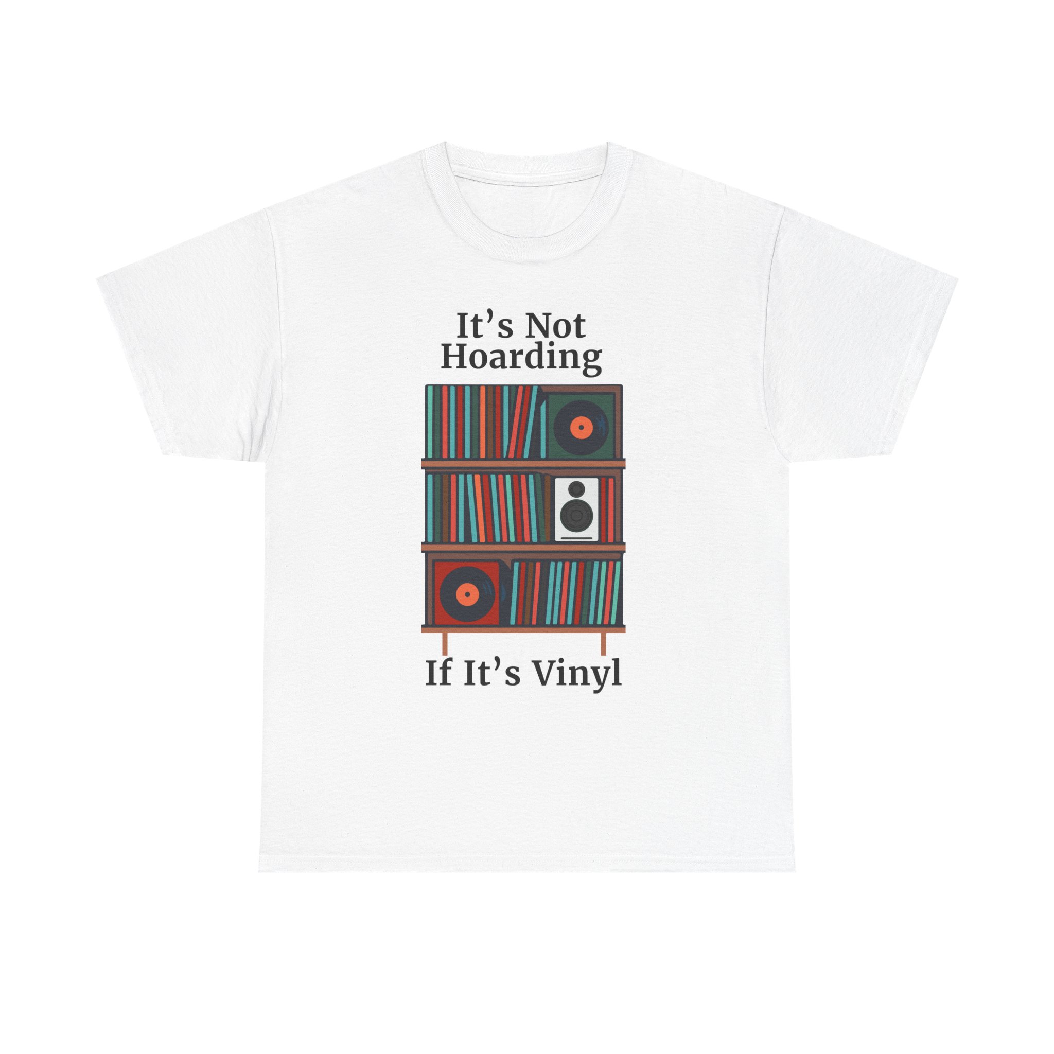 Vinyl Lover's Tee, Music Enthusiast Shirt, Record Collector Gift, Unique Vinyl Print T-Shirt, It's Not Hoarding If It's Vinyl - Image 1