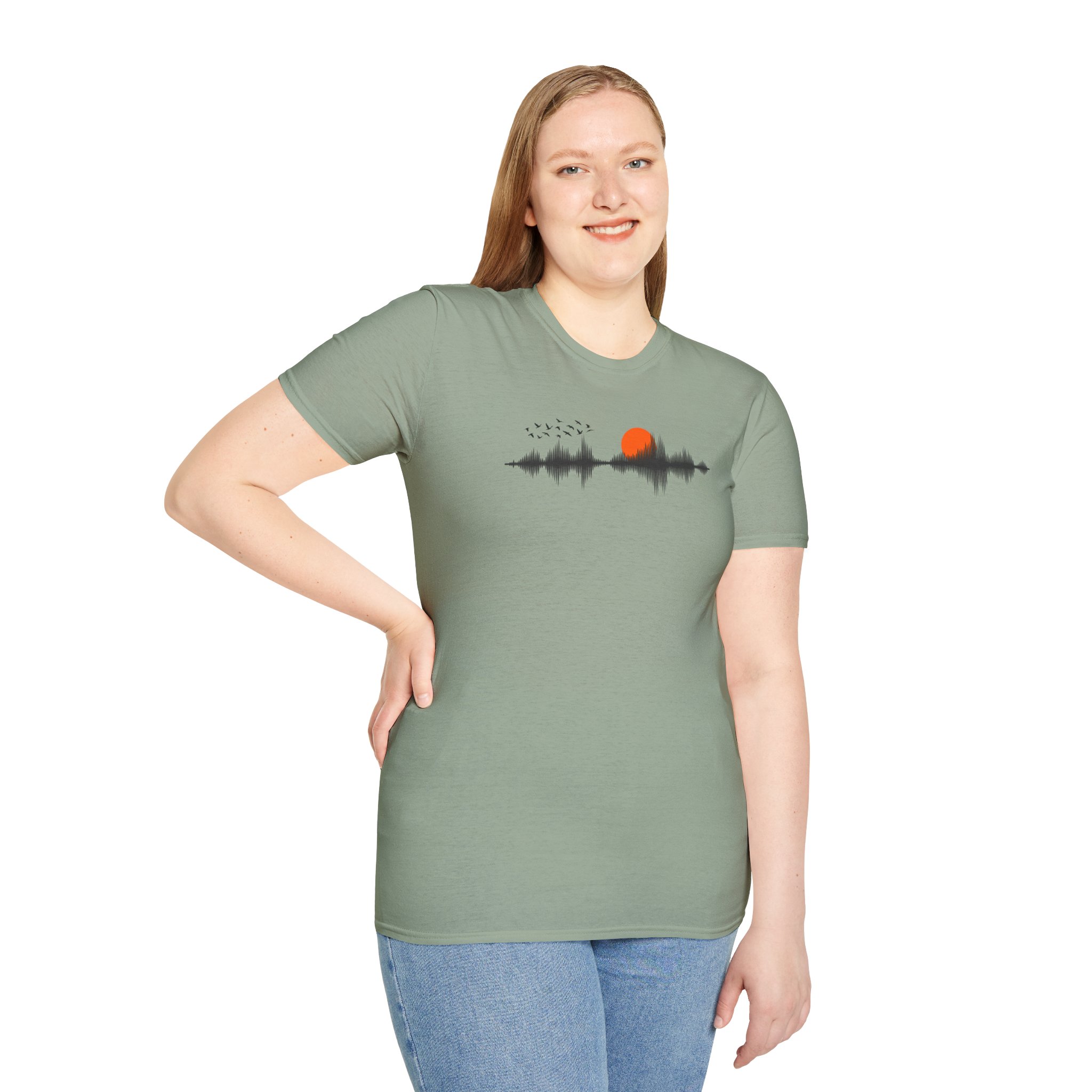 Sunset Soundwave T-Shirt — Minimal Nature Waveform Tee - Image 70