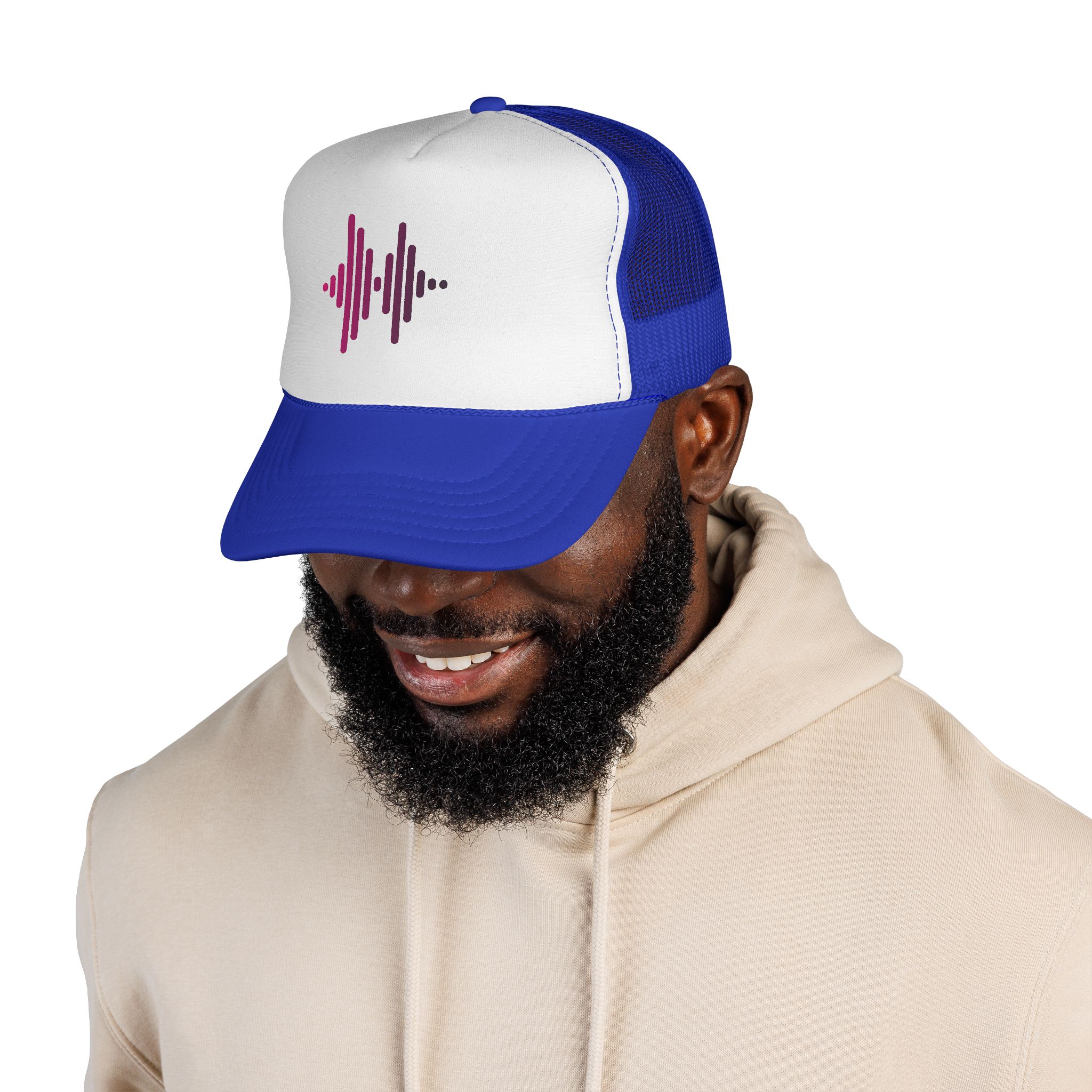 Soundwave Trucker Cap — Pink Gradient Audio Logo Mesh Hat - Image 20