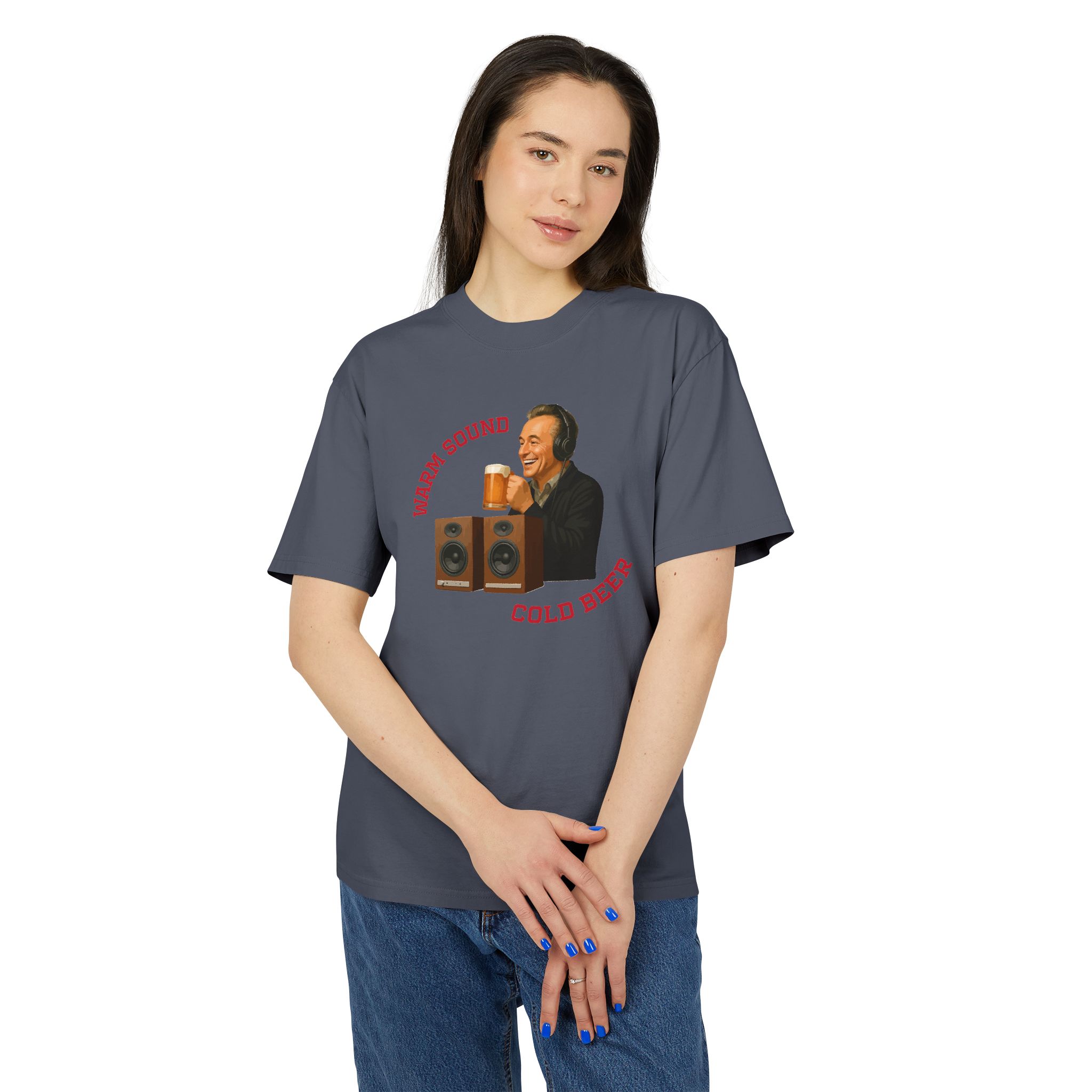 Retro Vibe Unisex Faded Tee - "Warm Sound, Cold Beer" Graphic - Image 23