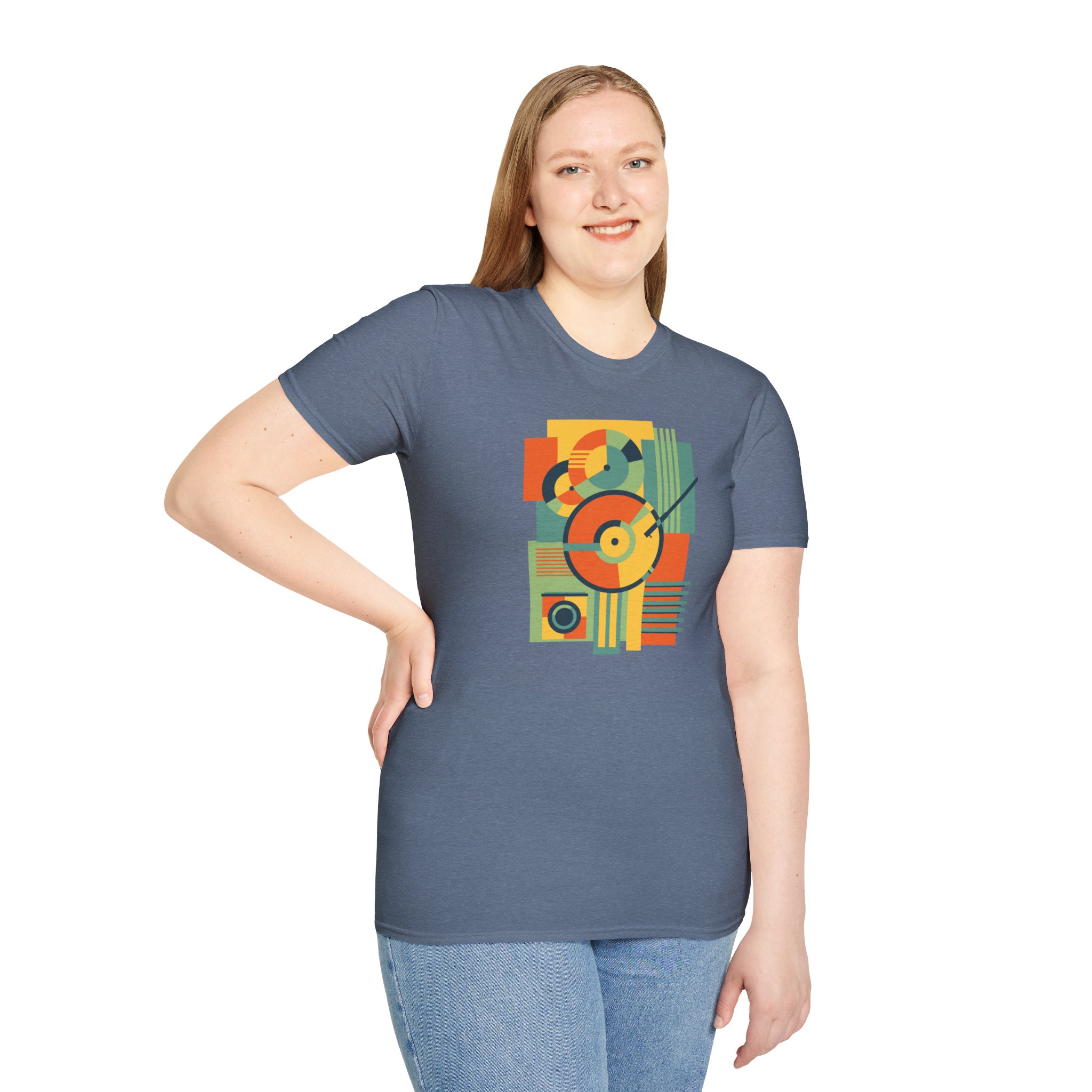 Retro Geometric Vinyl Record T-Shirt — Vintage Music Graphic Tee - Image 85