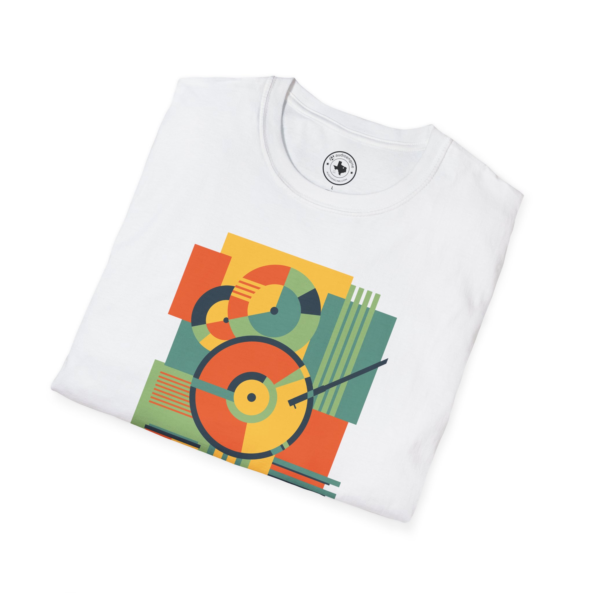 Retro Geometric Vinyl Record T-Shirt - Image 12