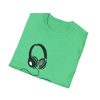 Music Lover Unisex Softstyle T-Shirt with Headphones Design - Thumbnail Image 36