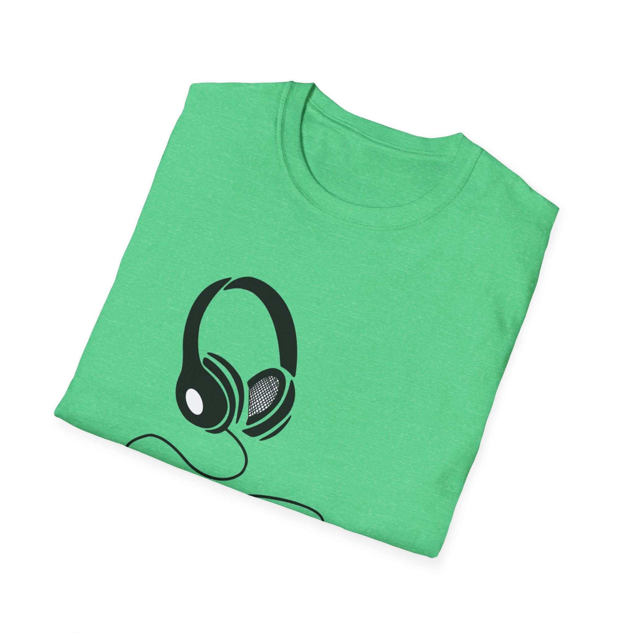 Music Lover Unisex Softstyle T-Shirt with Headphones Design - Image 36