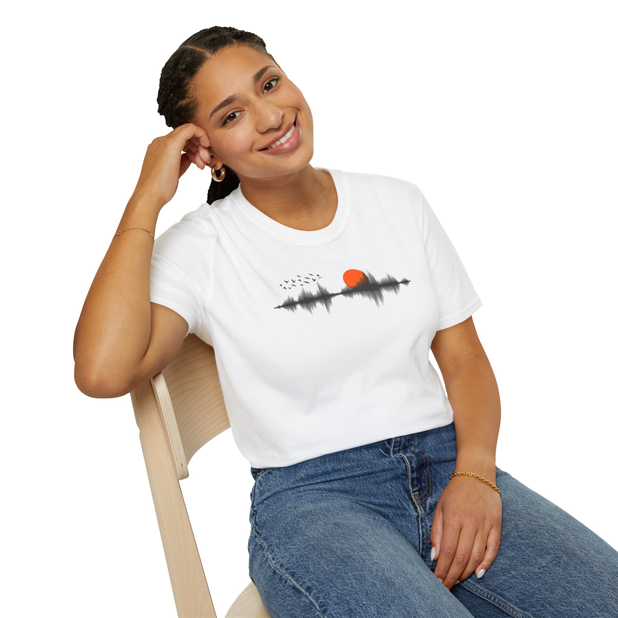 Sunset Soundwave T-Shirt — Minimal Nature Waveform Tee - Image 15