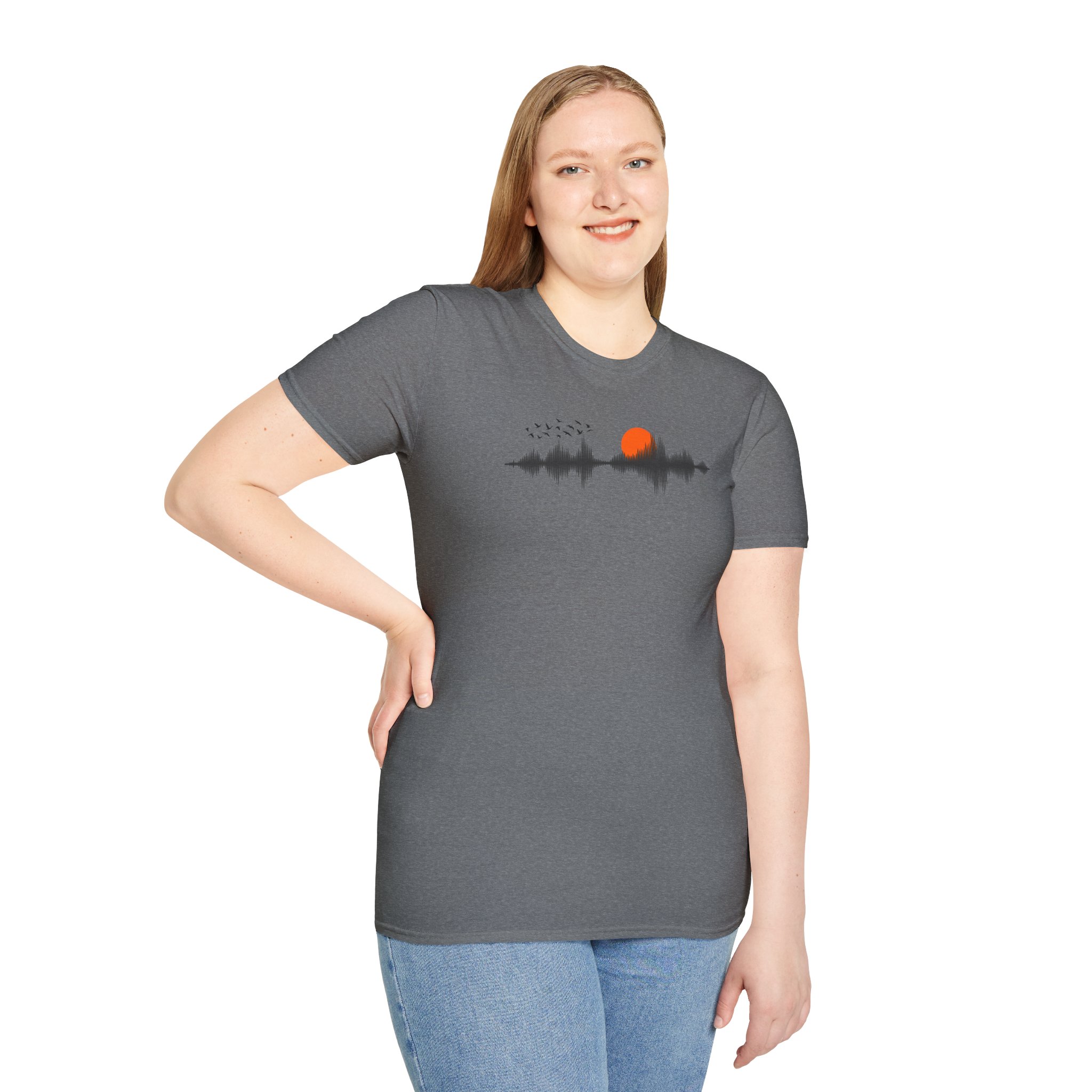 Sunset Soundwave T-Shirt — Minimal Nature Waveform Tee - Image 86