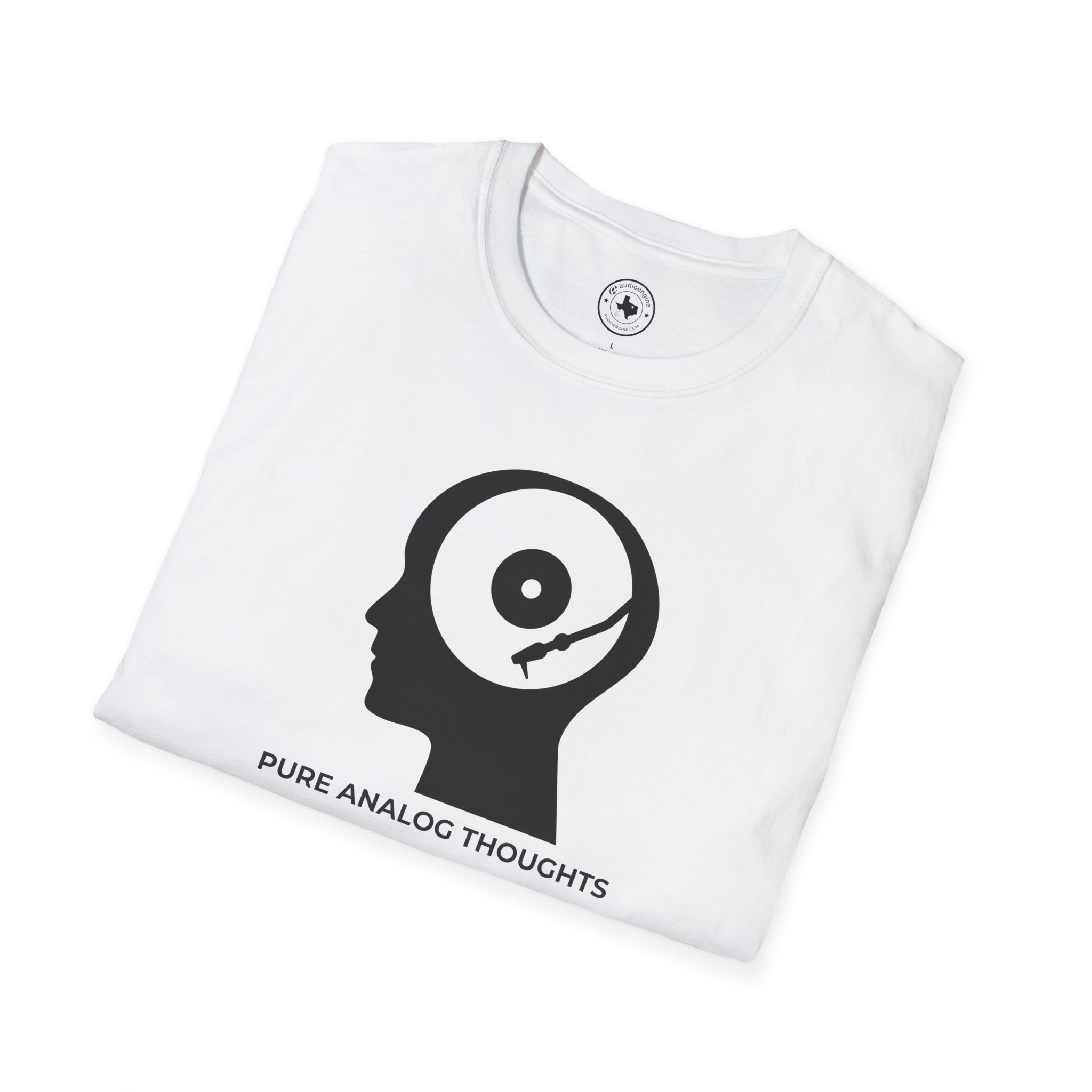 Analog Thoughts T-Shirt — 'Pure Analog Thoughts' Record Head Graphic Tee - Image 12
