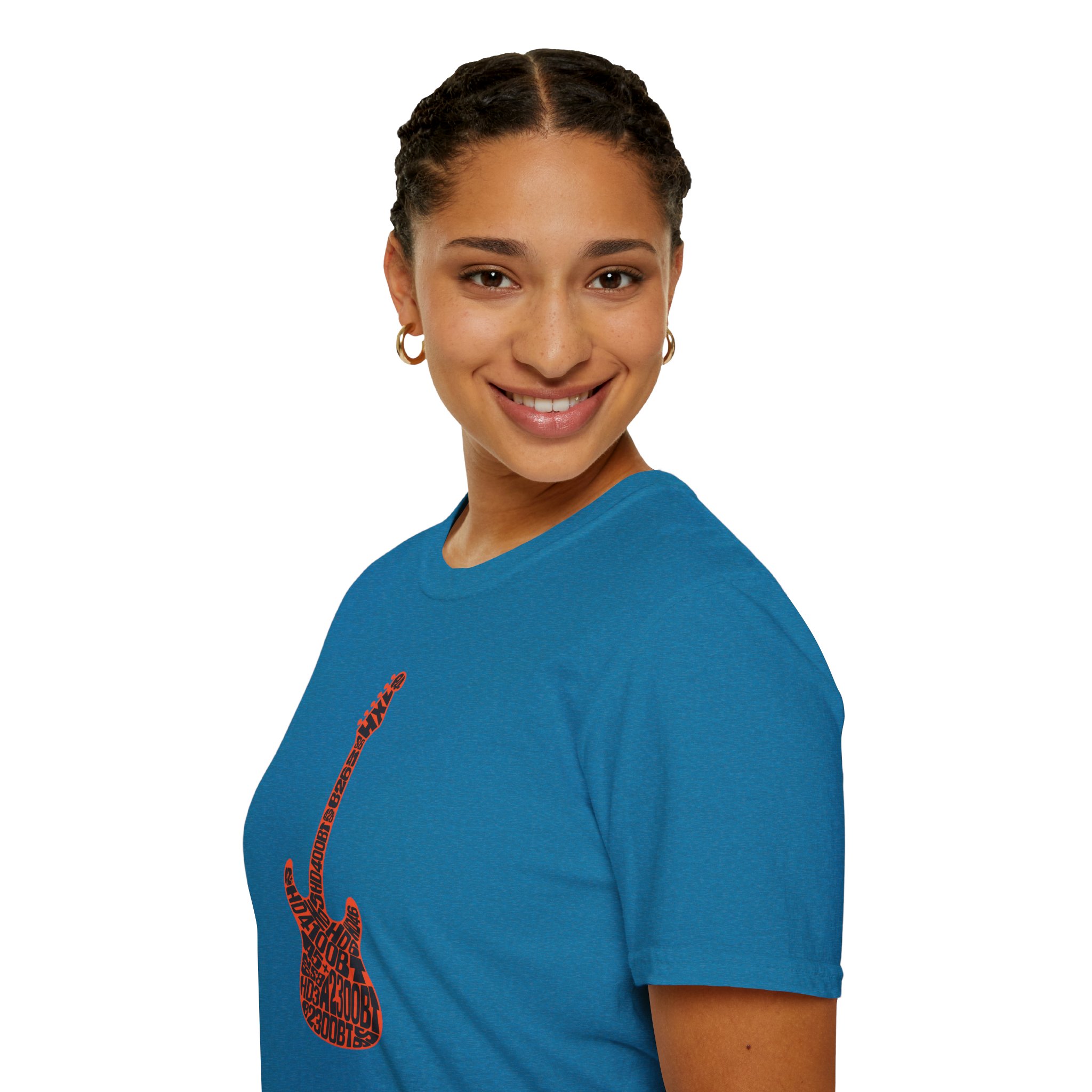 Electric Guitar Graphic T‑Shirt — Red Pattern Rock Music Tee - Image 127