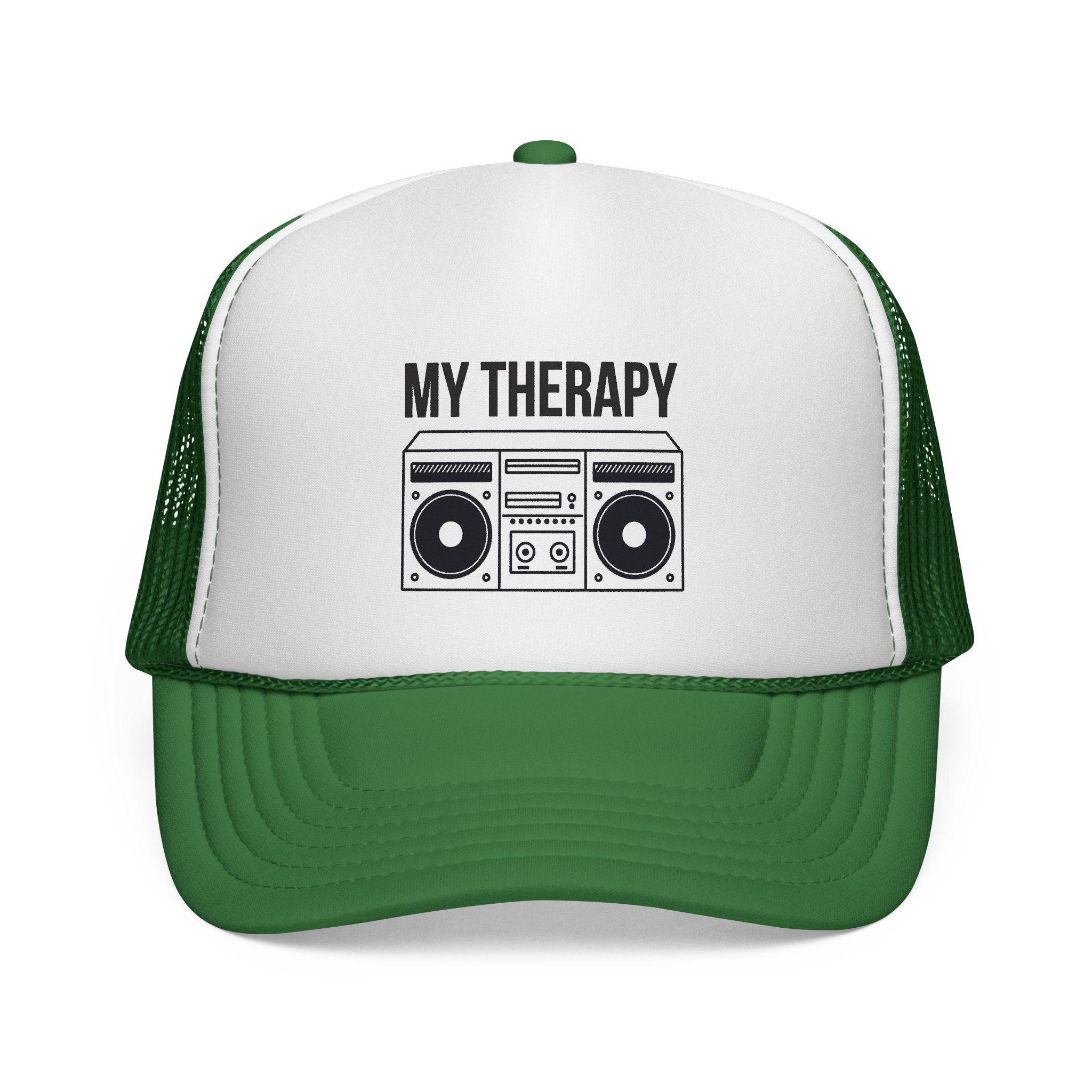 Trucker Cap — "My Therapy" Boombox Mesh Hat - Image 1