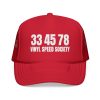 Vinyl Speed Society Trucker Cap - Retro Red Hat for Music Lovers - Thumbnail Image 1