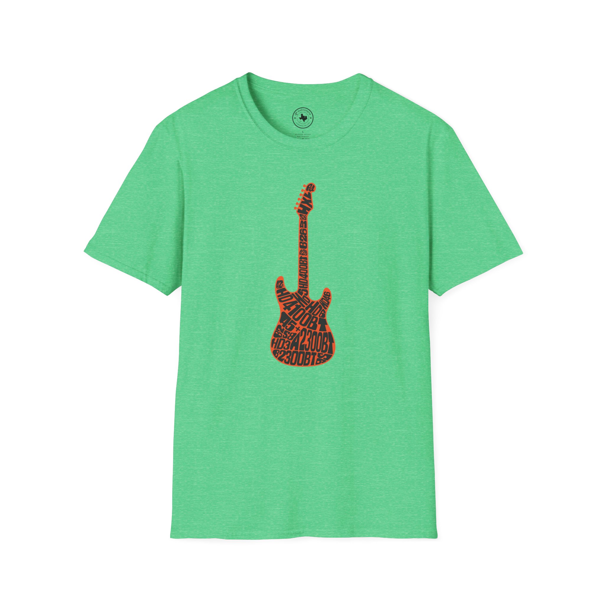 Electric Guitar Graphic T-Shirt — Red Psychedelic Music Tee - Image 73