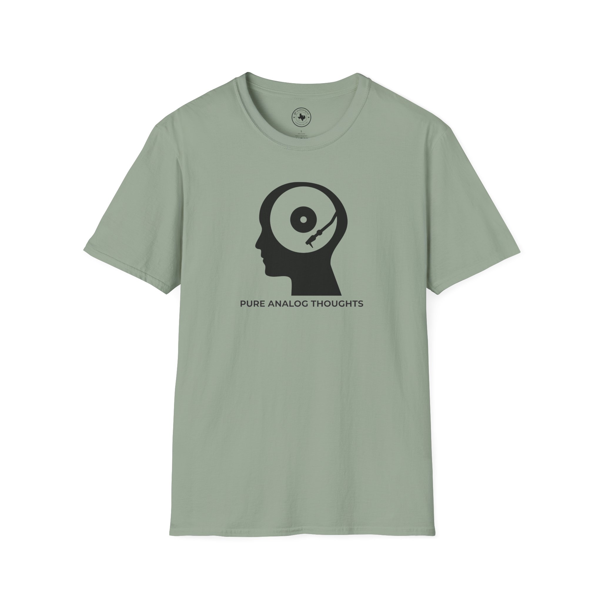 Analog Thoughts T-Shirt — 'Pure Analog Thoughts' Record Head Graphic Tee - Image 65