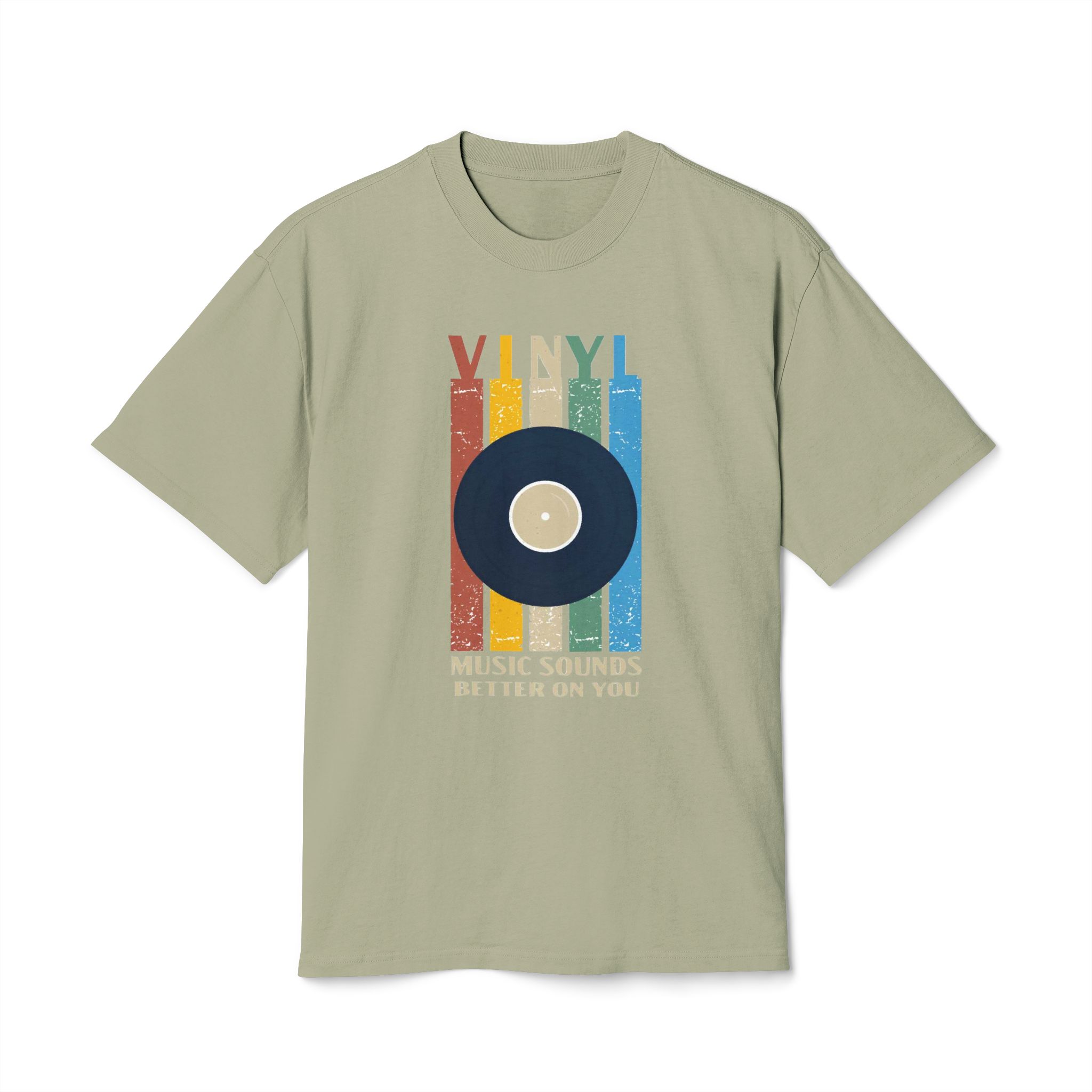 Vinyl Music Sounds Unisex Heavy Faded Tee - Image 21
