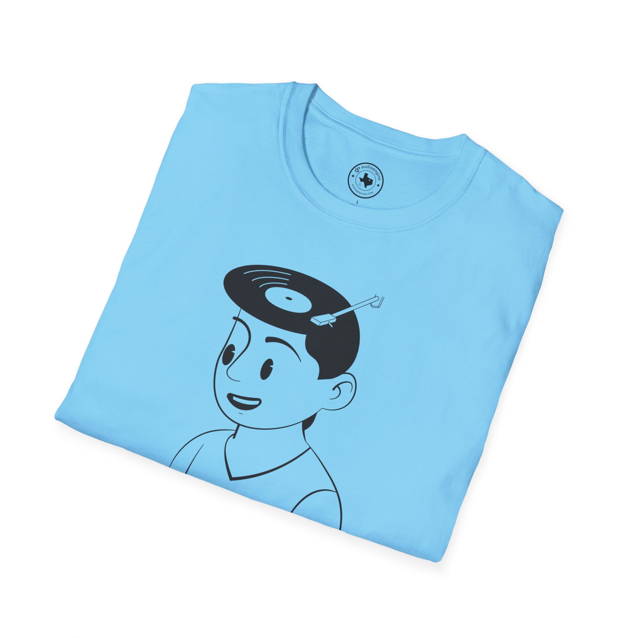 Retro Vinyl Head Illustration T-Shirt - Image 100