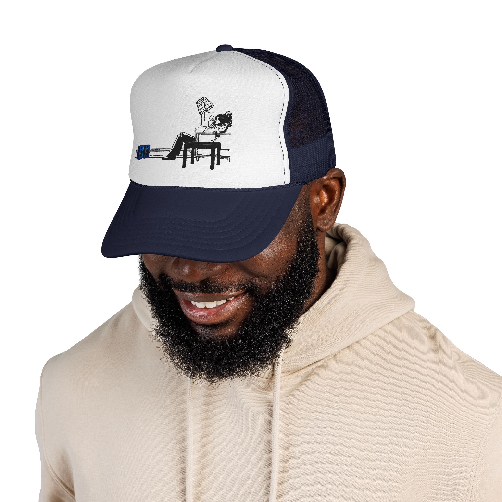 Gym Lover Trucker Cap with Workout Design - Image 15