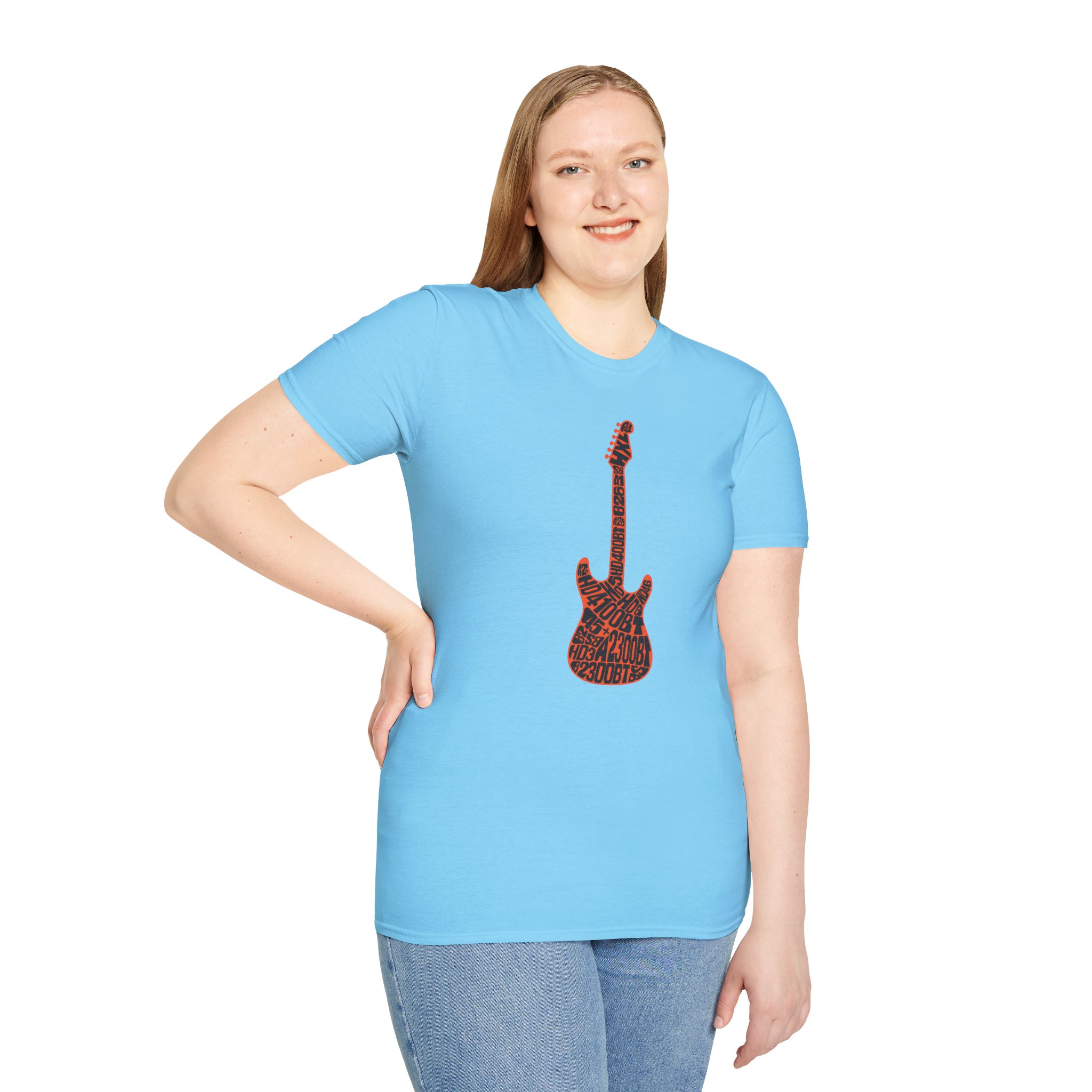 Electric Guitar Graphic T-Shirt — Red Psychedelic Music Tee - Image 95