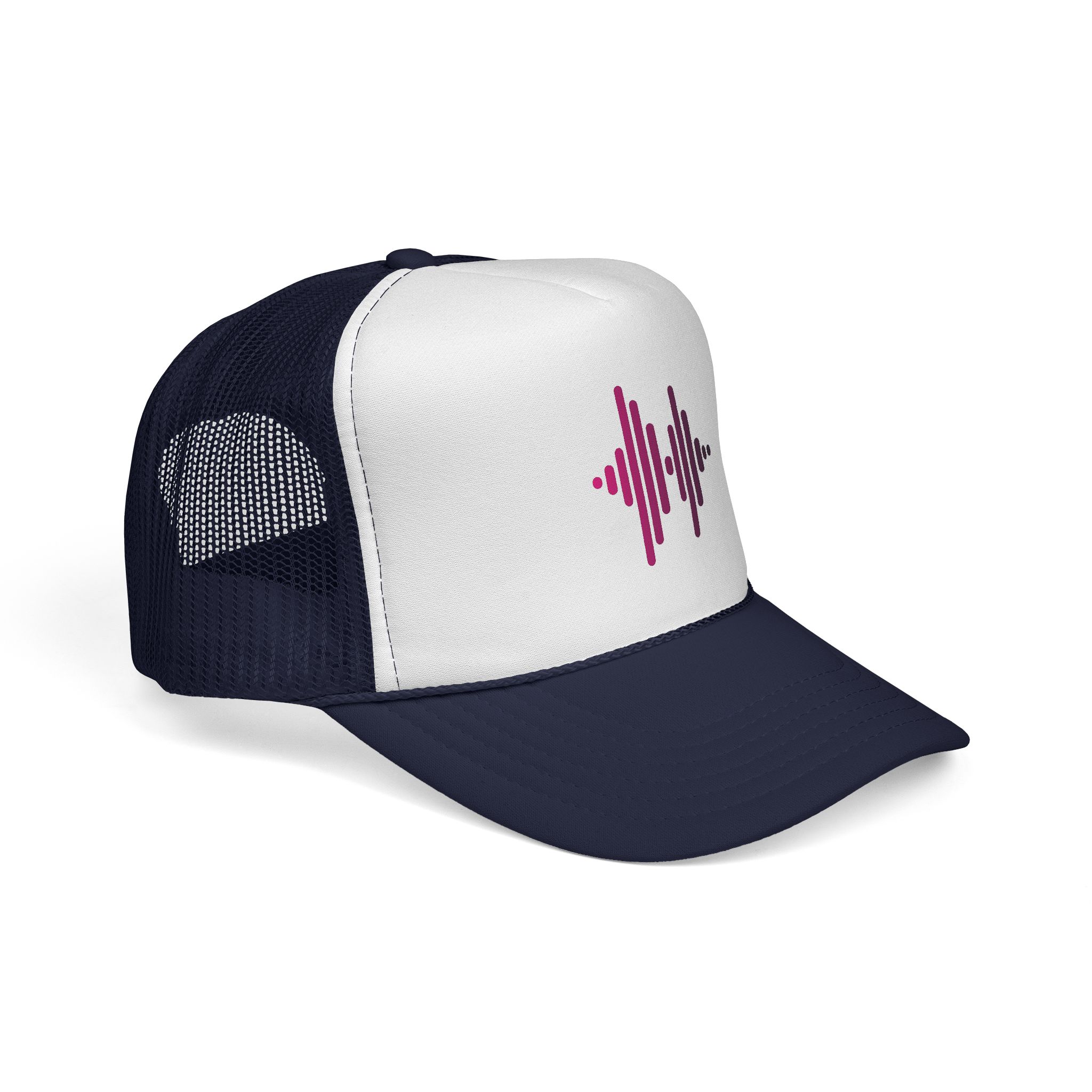 Soundwave Trucker Cap — Pink Gradient Audio Logo Mesh Hat - Image 22