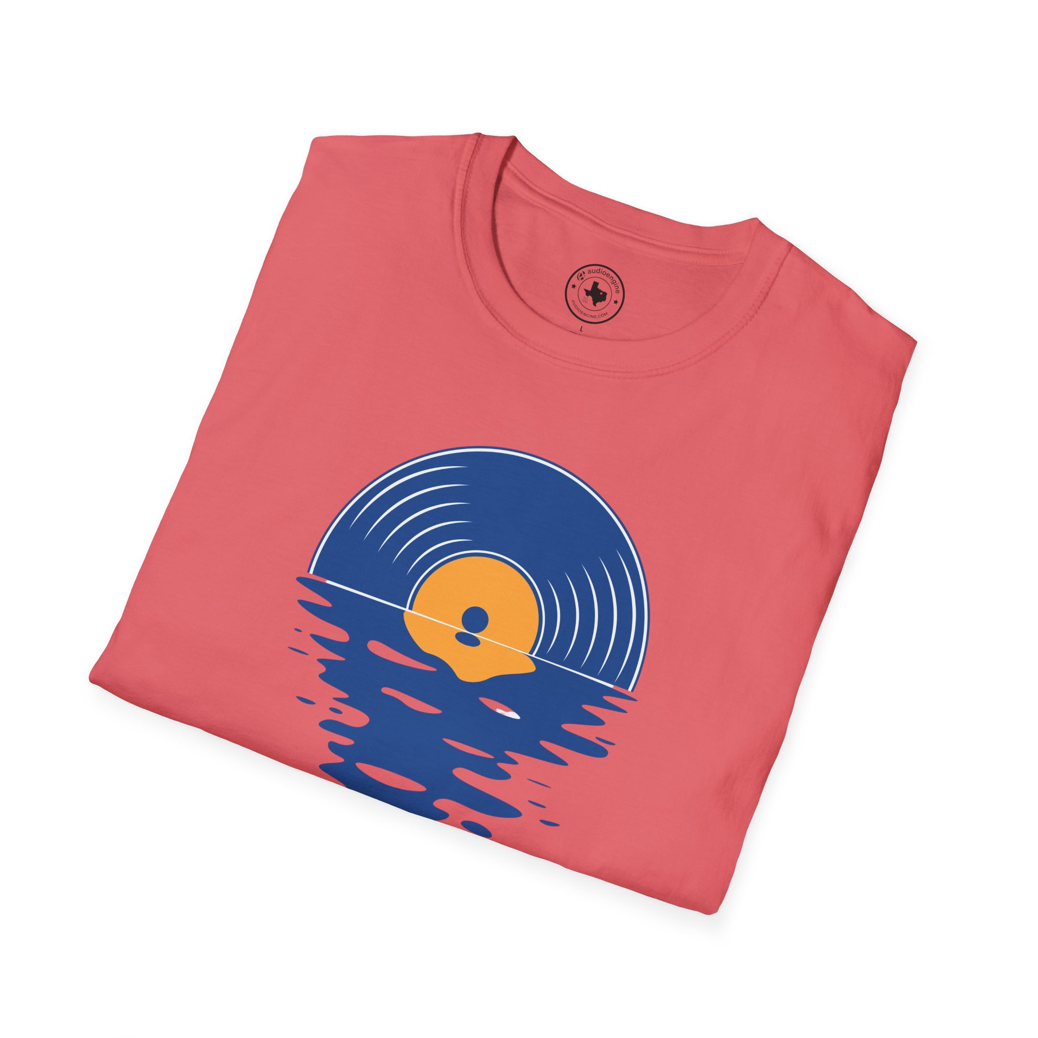 Sunset Vinyl Record T‑Shirt — Retro Music Lake Graphic Tee - Image 107