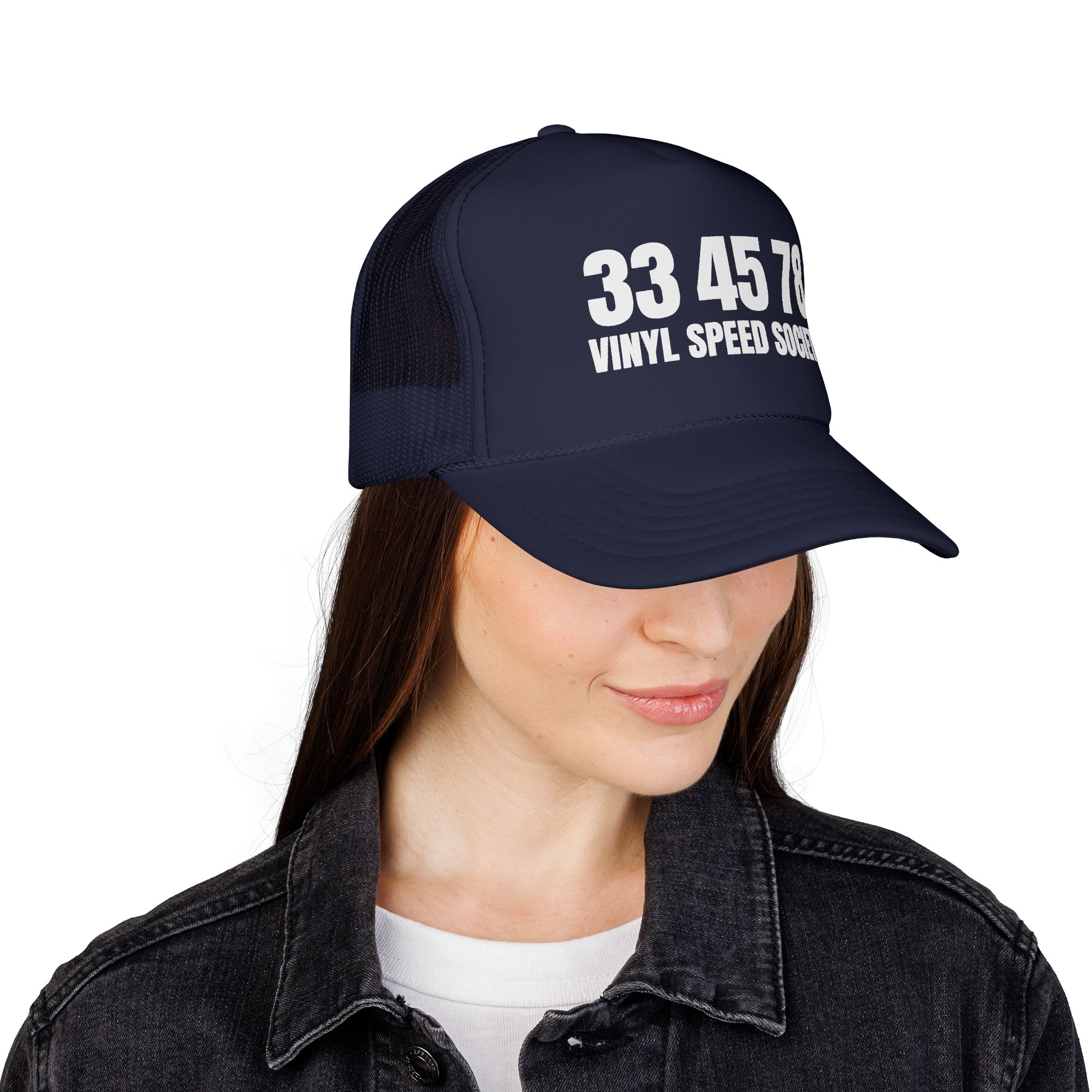 Vinyl Speed Society Trucker Cap - Retro Red Hat for Music Lovers - Image 14