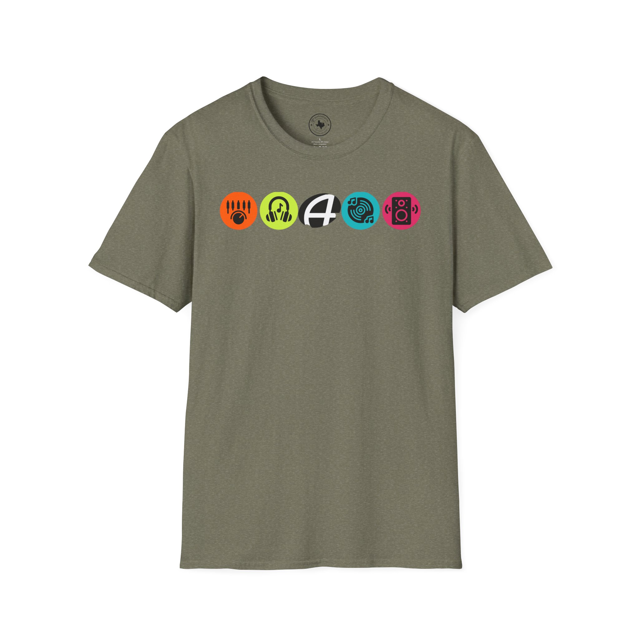 Music Icon Row T-Shirt — Colorful Band Equipment Graphic Tee - Image 55