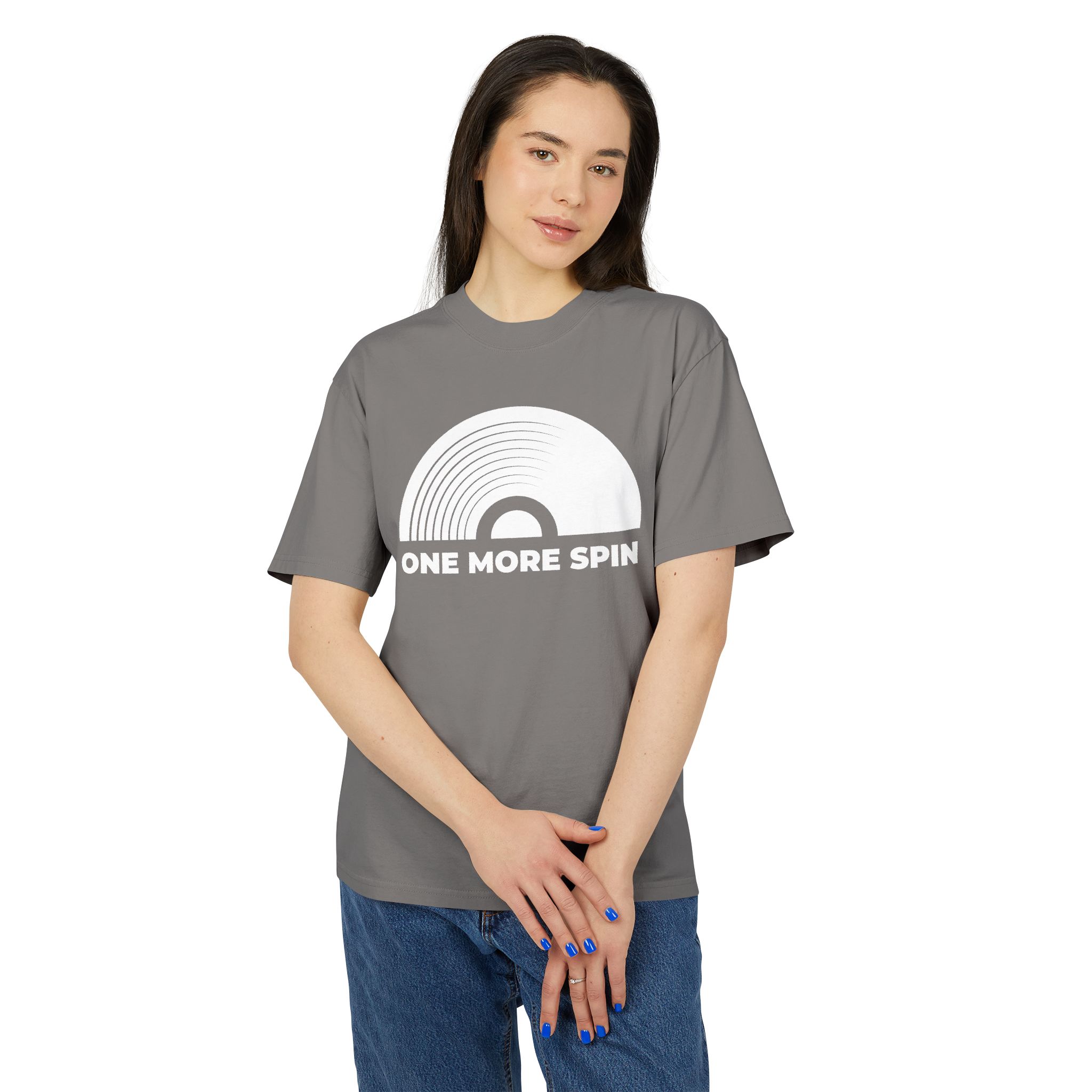 Retro Music Vibe Unisex Heavy Faded Tee - 'One More Spin' - Image 15