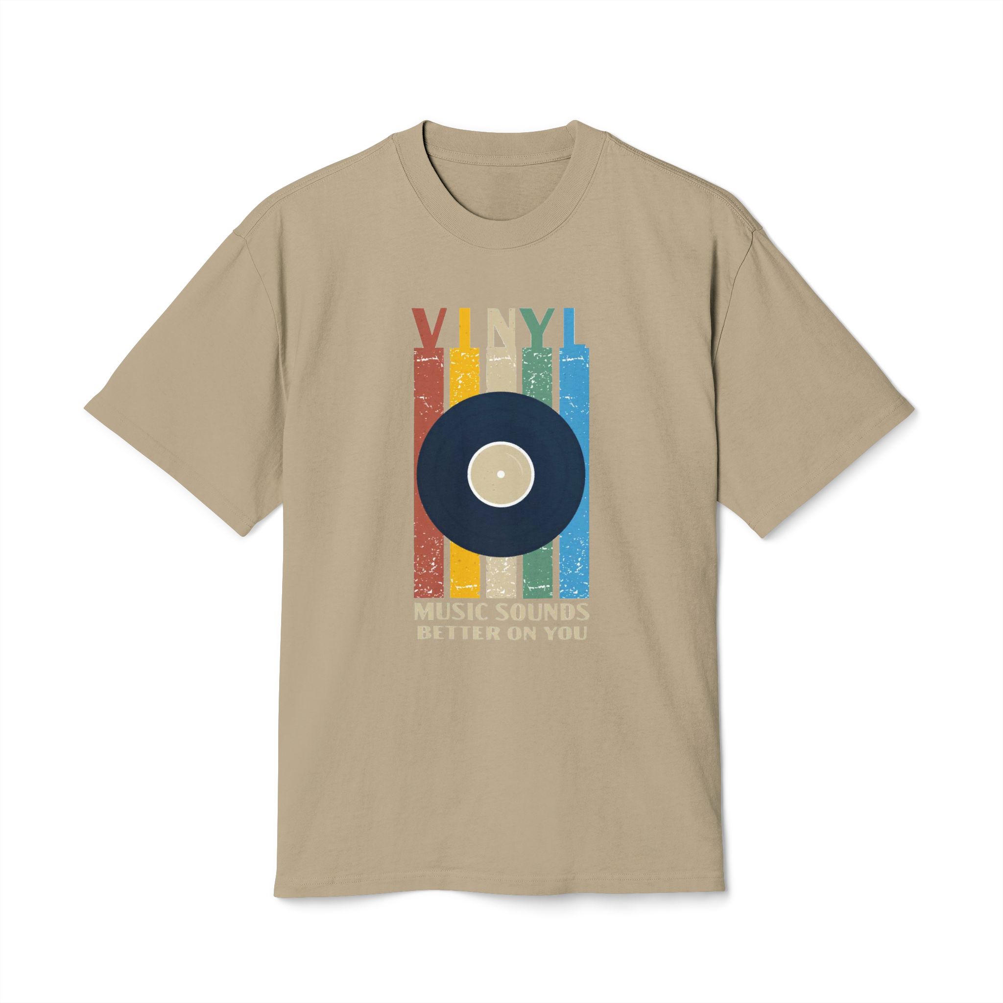 Vinyl Music Sounds Unisex Heavy Faded Tee - Image 9