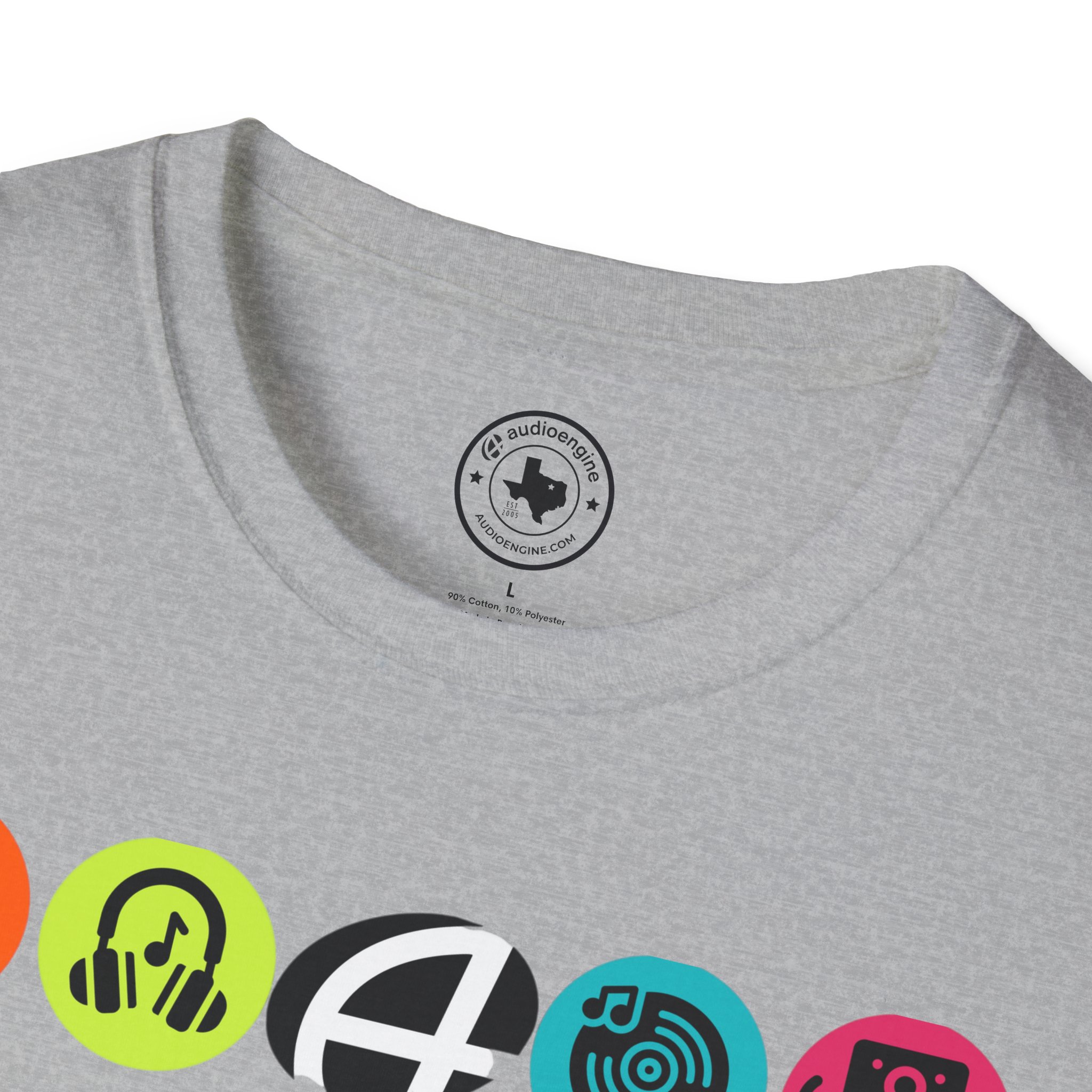 Music Icon Row T-Shirt — Colorful Band Equipment Graphic Tee - Image 21
