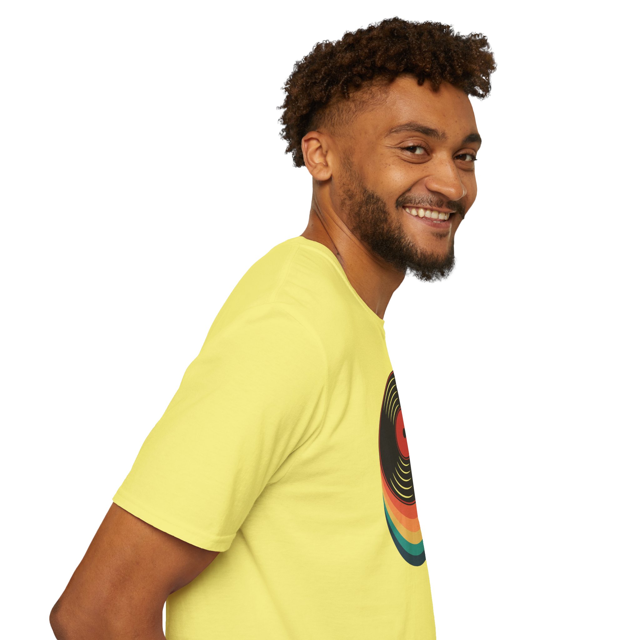 Retro Vinyl Record T-Shirt — Rainbow Stack Turntable Tee - Image 79