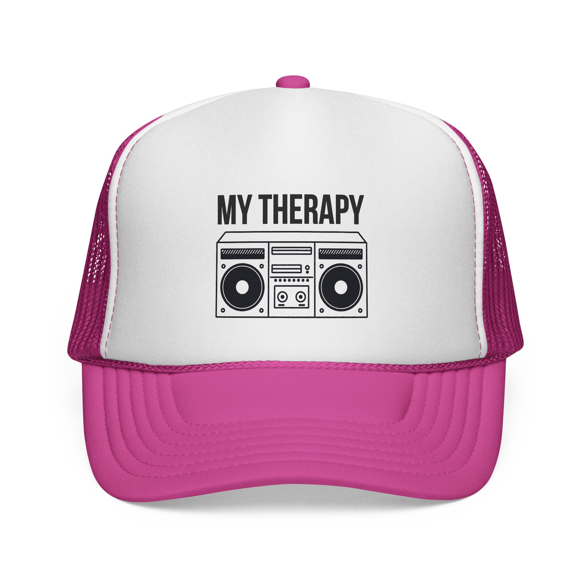 Trucker Cap — "My Therapy" Boombox Mesh Hat - Image 1