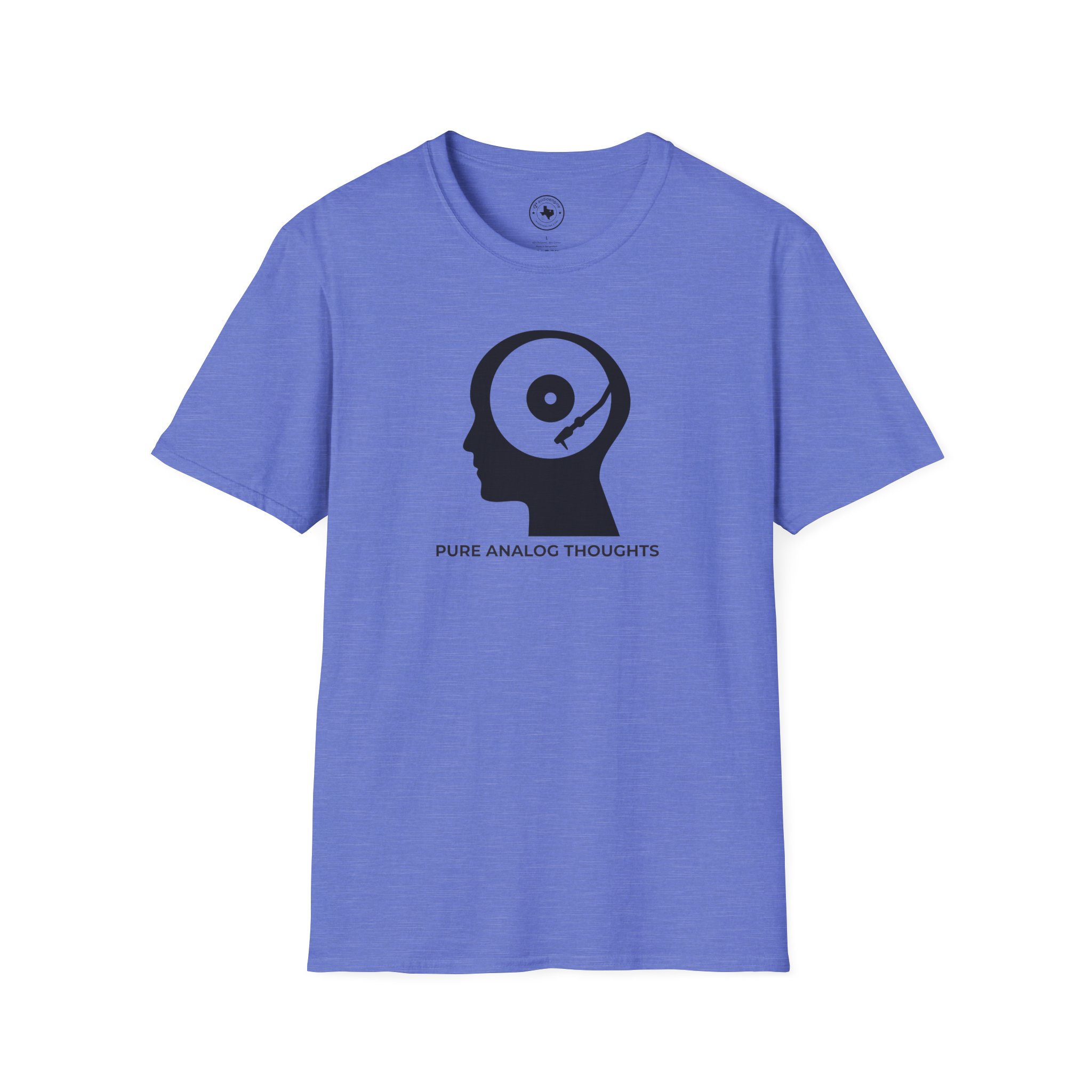 Analog Thoughts T-Shirt — 'Pure Analog Thoughts' Record Head Graphic Tee - Image 97