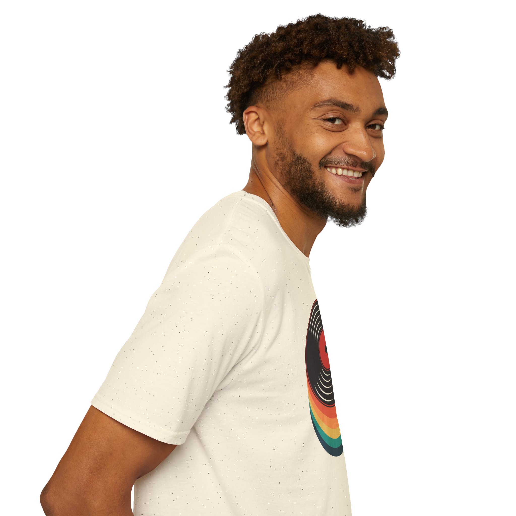 Retro Vinyl Record T-Shirt — Rainbow Stack Turntable Tee - Image 69