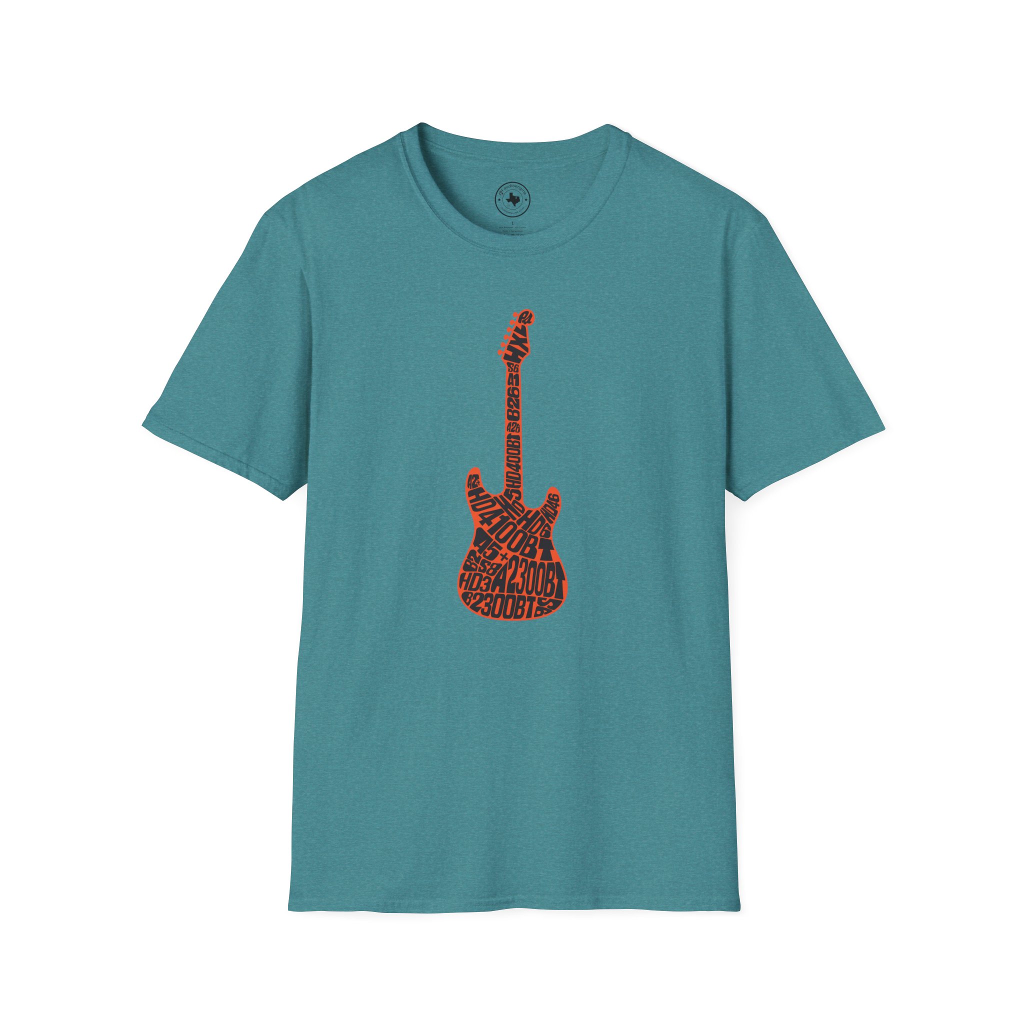 Electric Guitar Graphic T-Shirt — Red Psychedelic Music Tee - Image 82