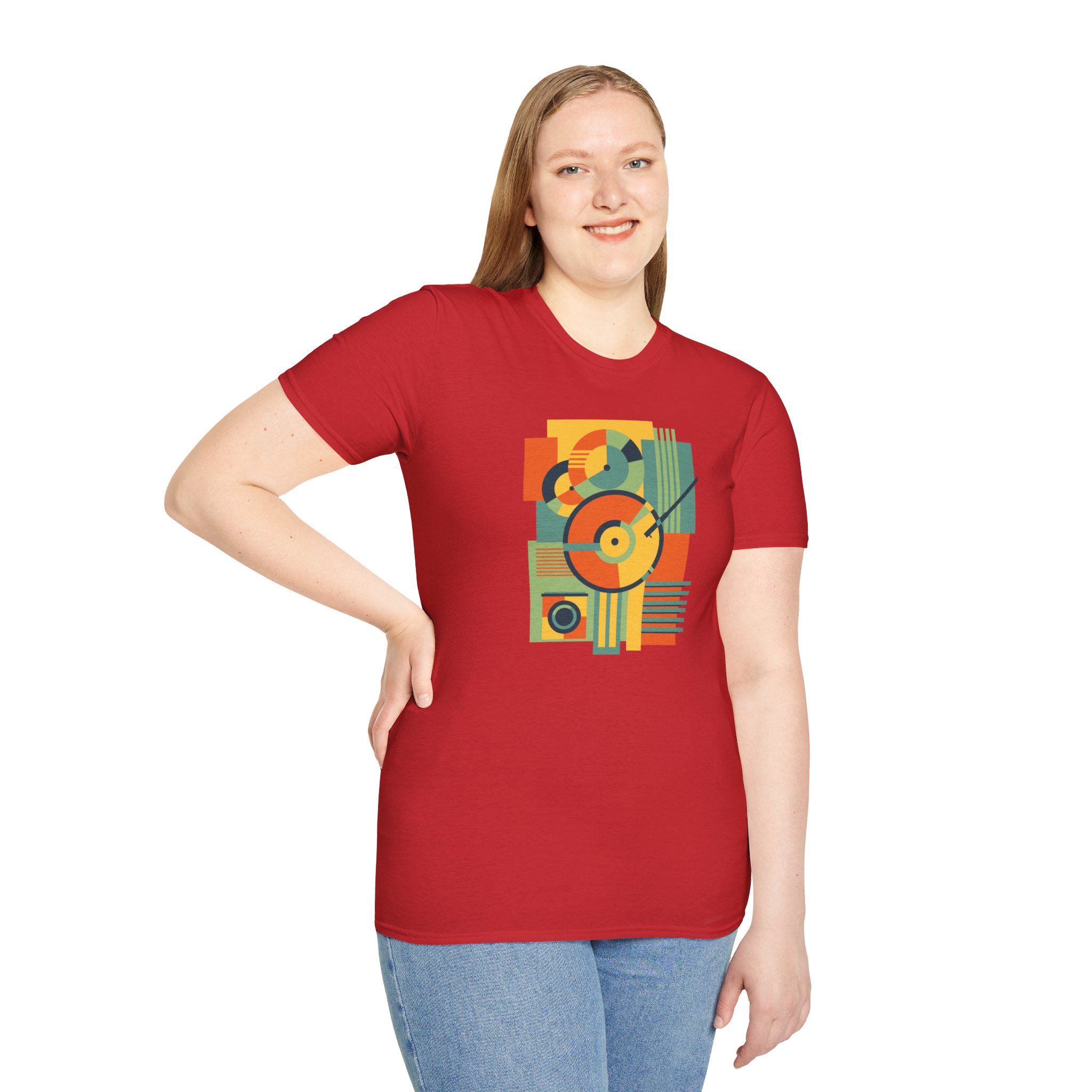 Retro Geometric Vinyl Record T-Shirt — Vintage Music Graphic Tee - Image 125