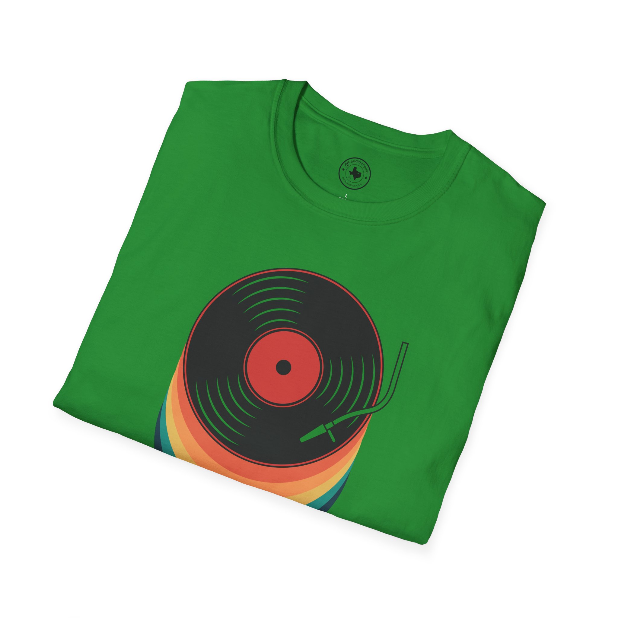 Retro Vinyl Record T-Shirt — Rainbow Stack Turntable Tee - Image 124