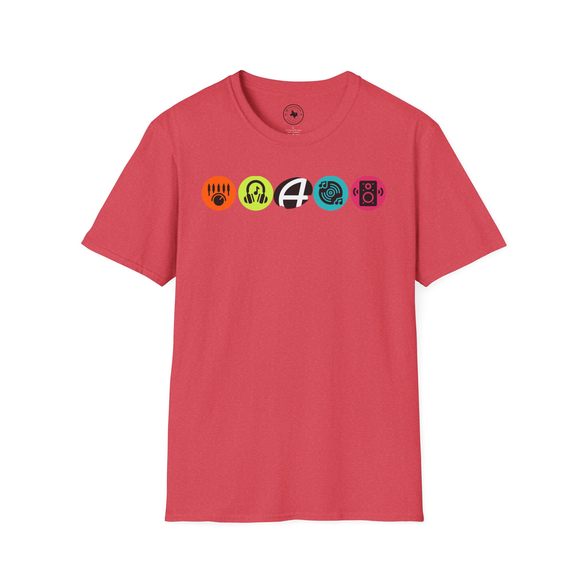 Music Icon Row T-Shirt — Colorful Band Equipment Graphic Tee - Image 100