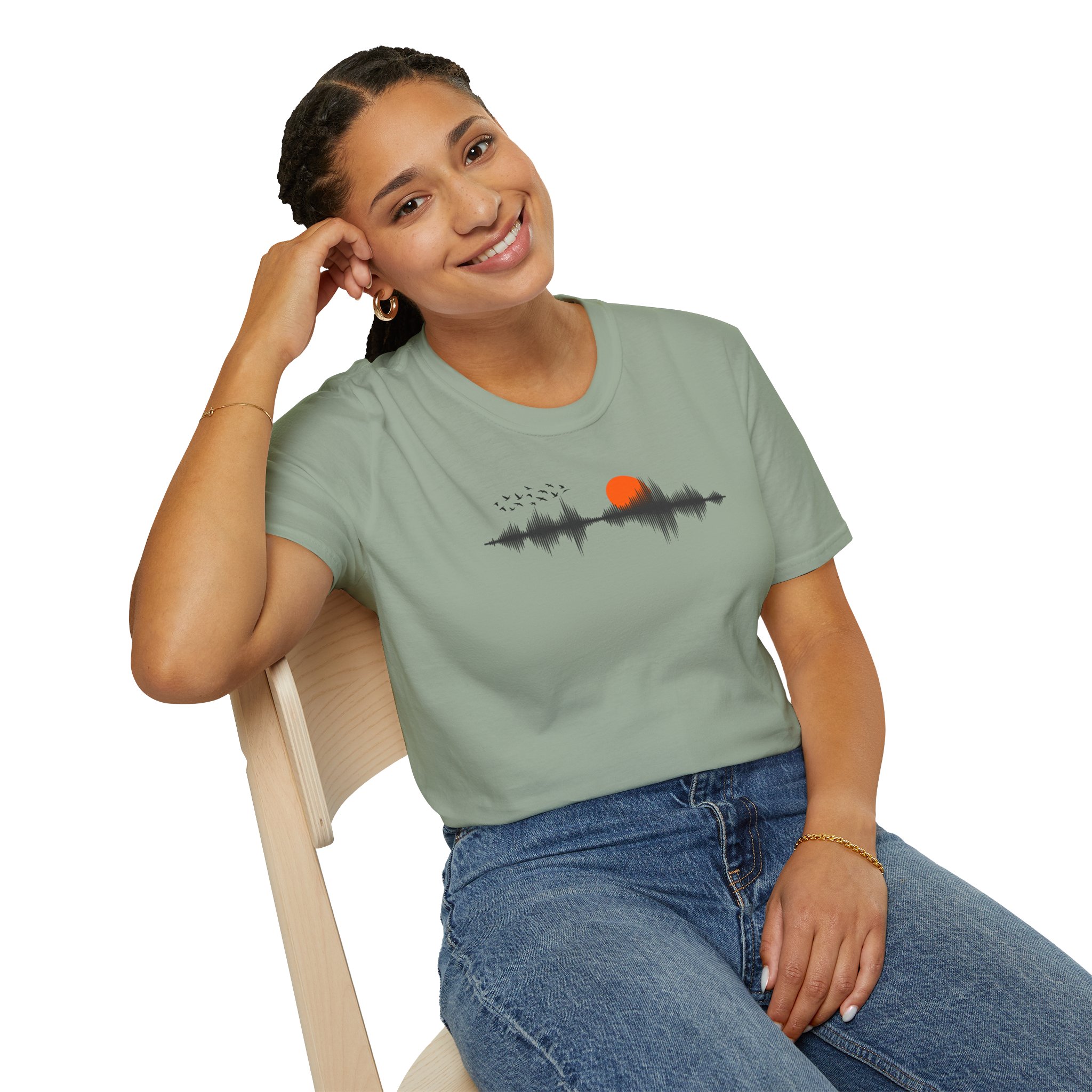 Sunset Soundwave T-Shirt — Minimal Nature Waveform Tee - Image 71