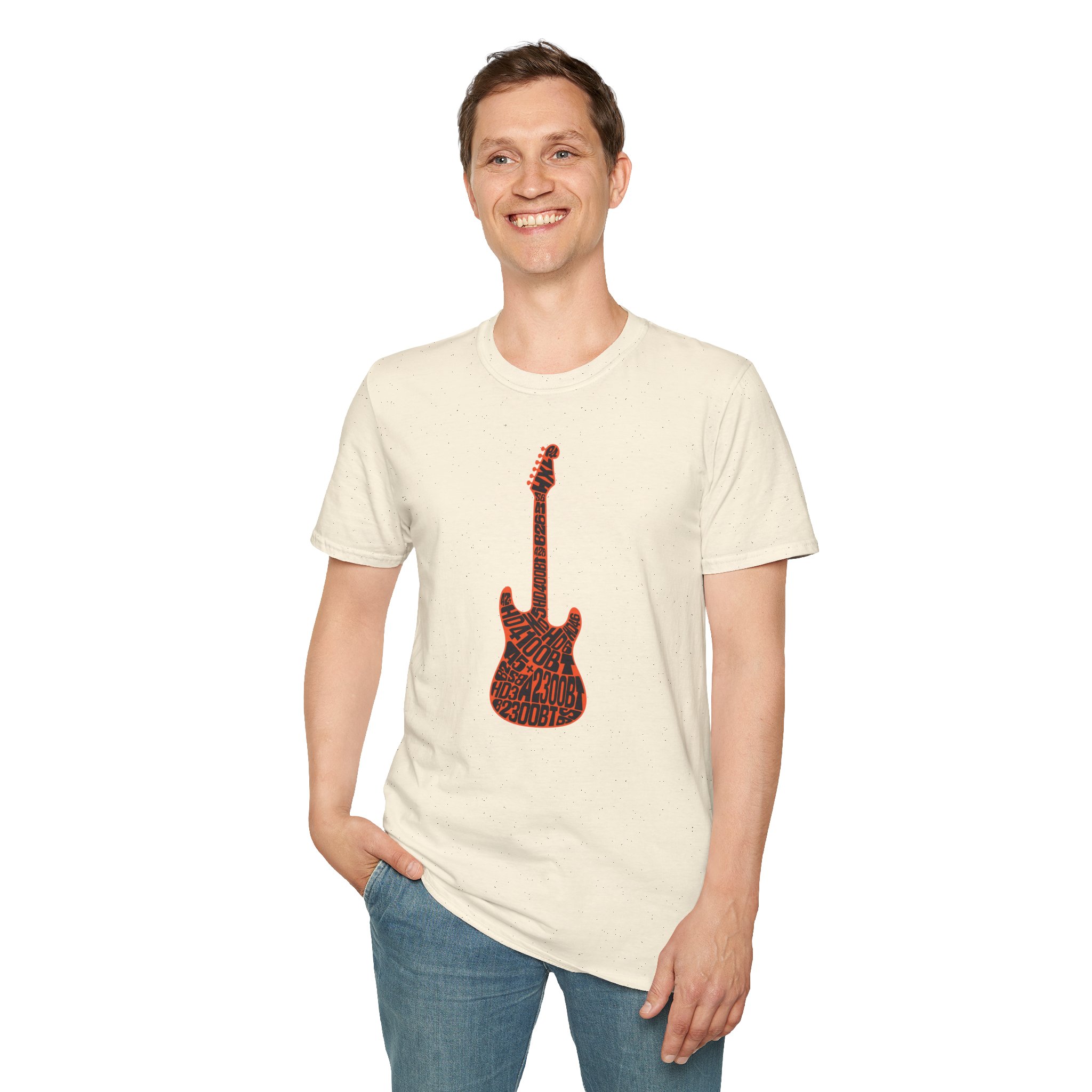 Electric Guitar Graphic T-Shirt — Red Psychedelic Music Tee - Image 60