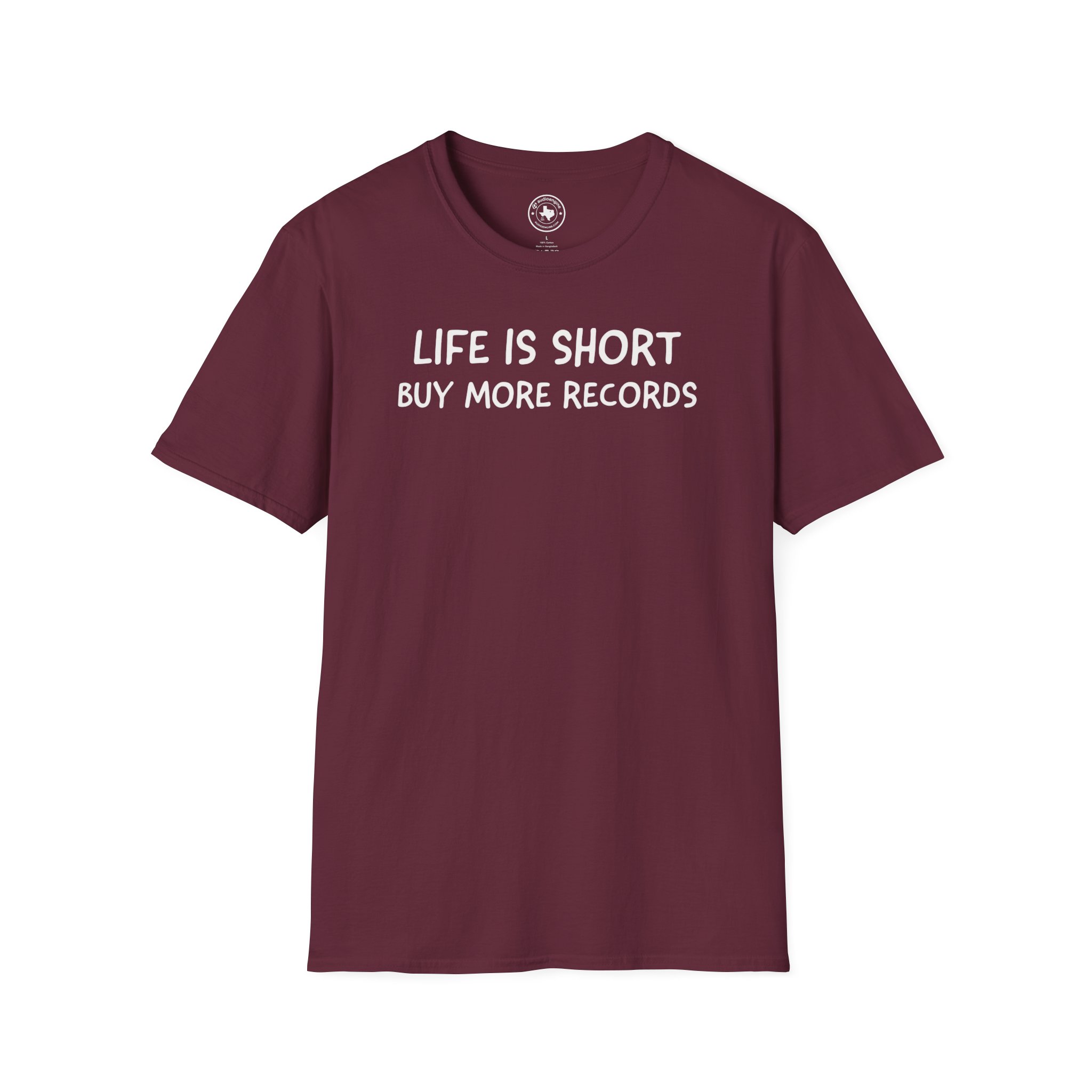 Life Is Short Buy More Records T-Shirt — Vinyl Lover Tee - Image 25