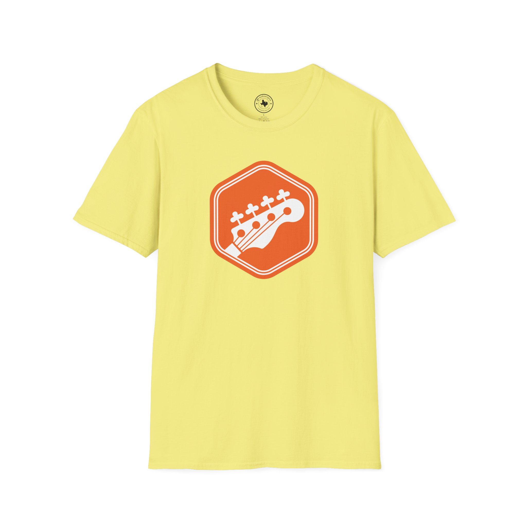 Orange Bass Guitar Badge T-Shirt — Retro Musician Tee for Bass Players - Image 46