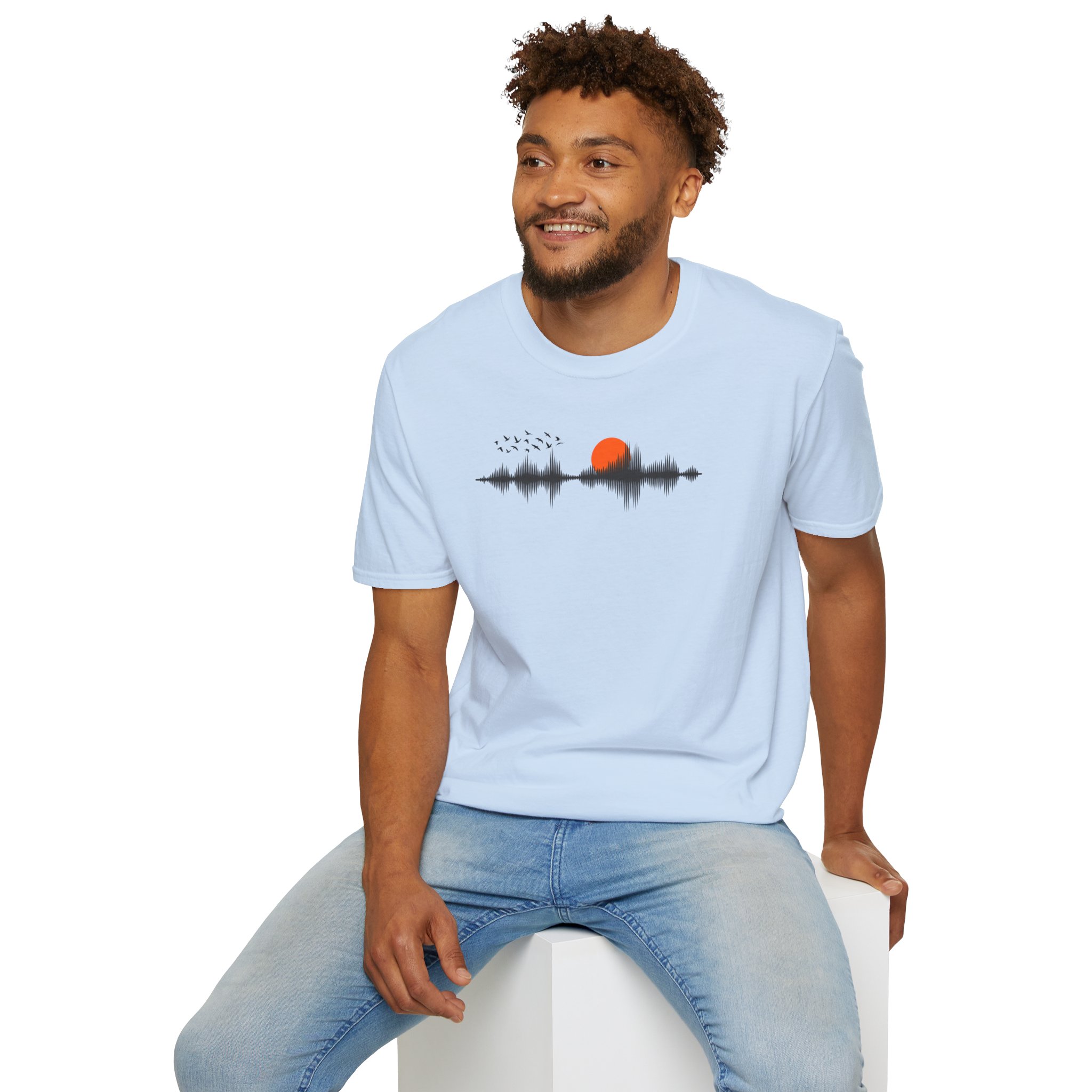 Sunset Soundwave T-Shirt — Minimal Nature Waveform Tee - Image 112