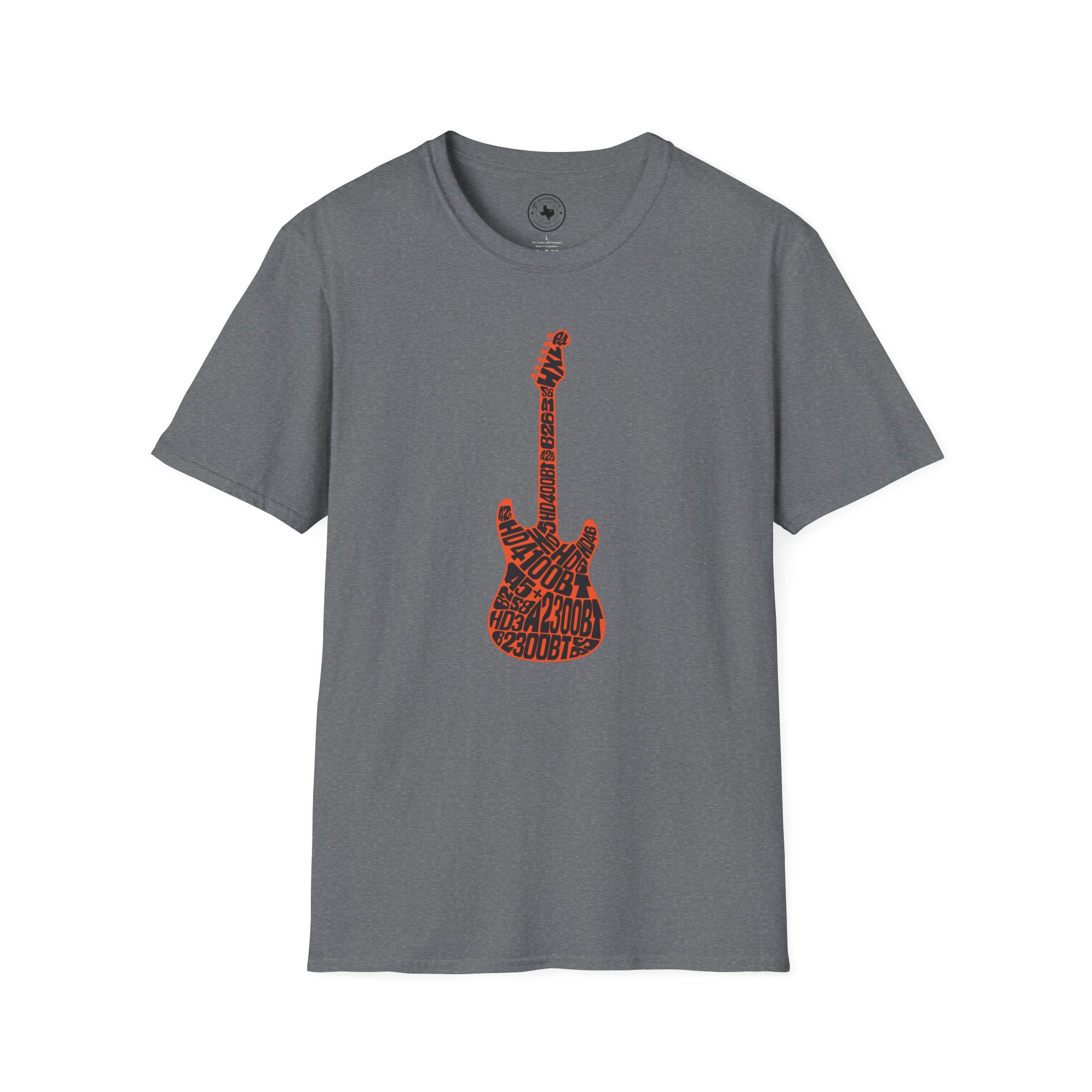 Electric Guitar Graphic T-Shirt — Red Psychedelic Music Tee - Image 64