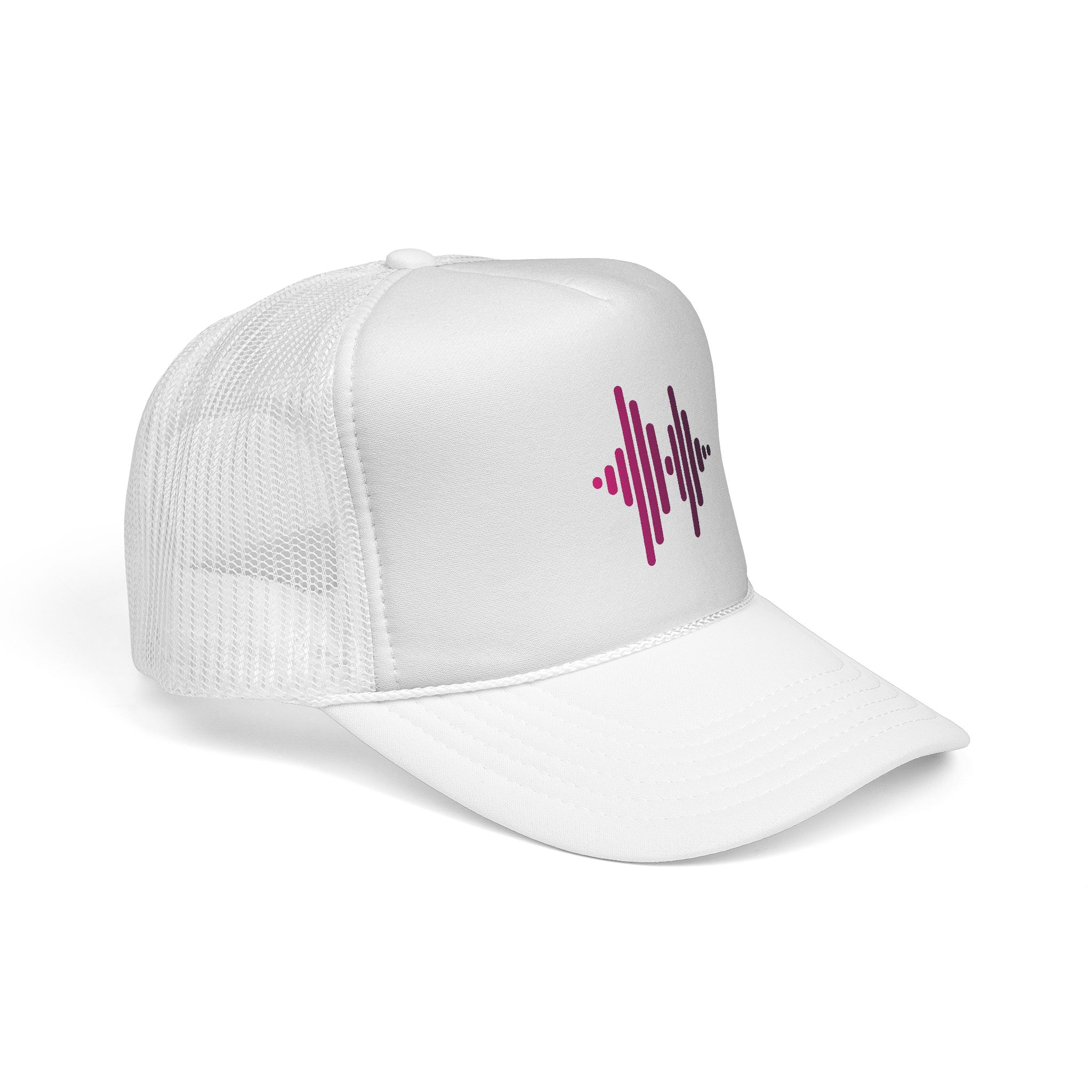 Soundwave Trucker Cap — Pink Gradient Audio Logo Mesh Hat - Image 47
