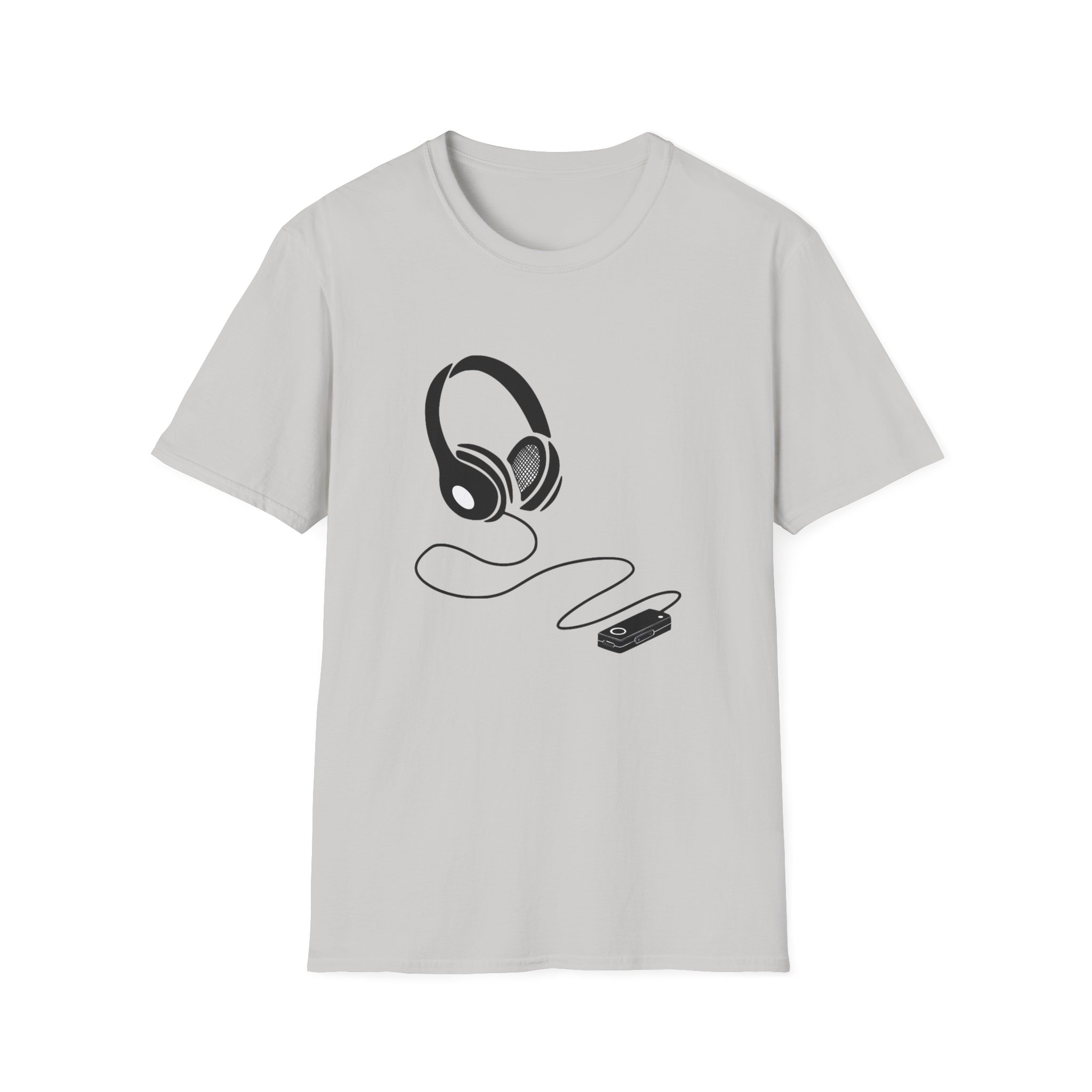 Music Lover Unisex Softstyle T-Shirt with Headphones Design - Image 13
