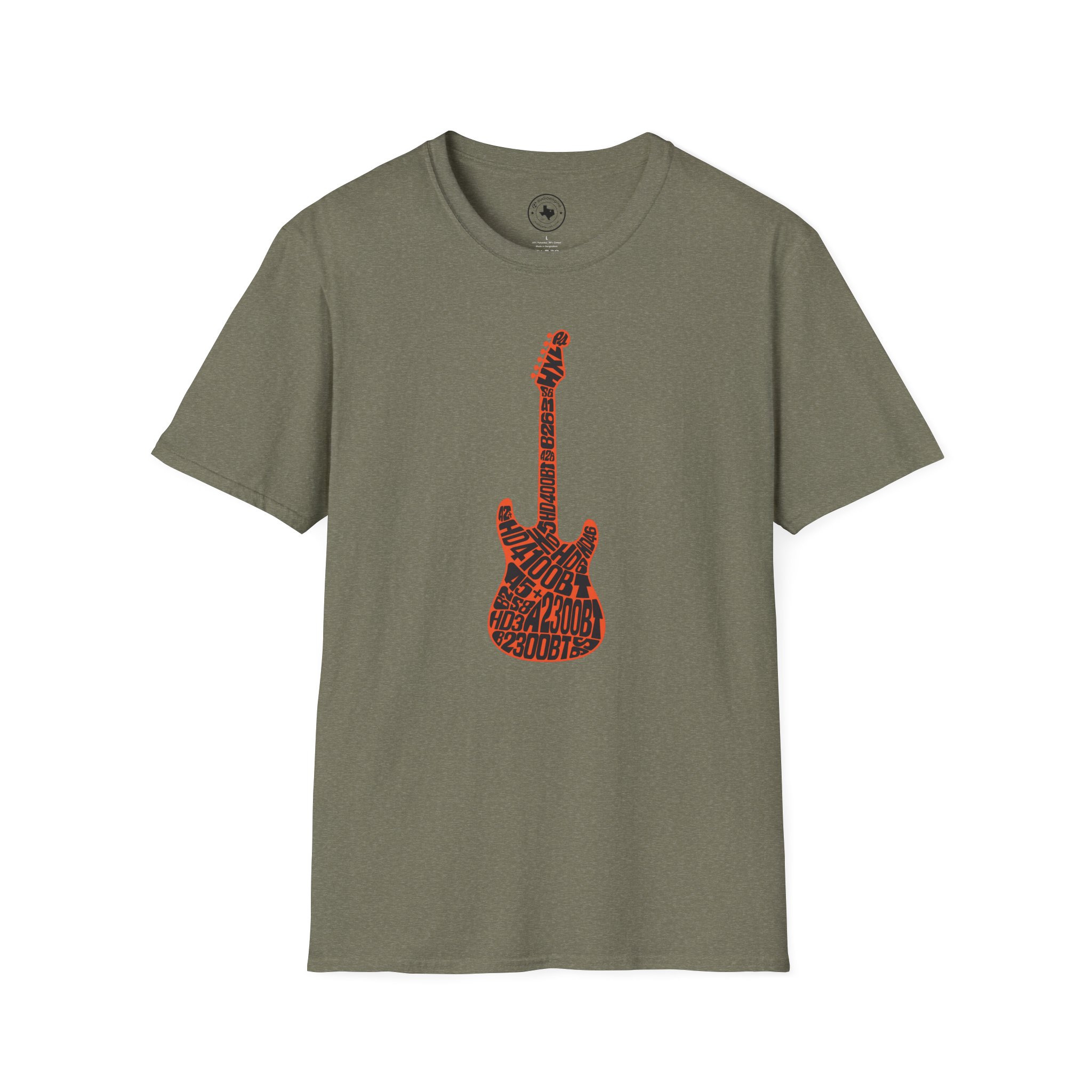 Electric Guitar Graphic T-Shirt — Red Psychedelic Music Tee - Image 2