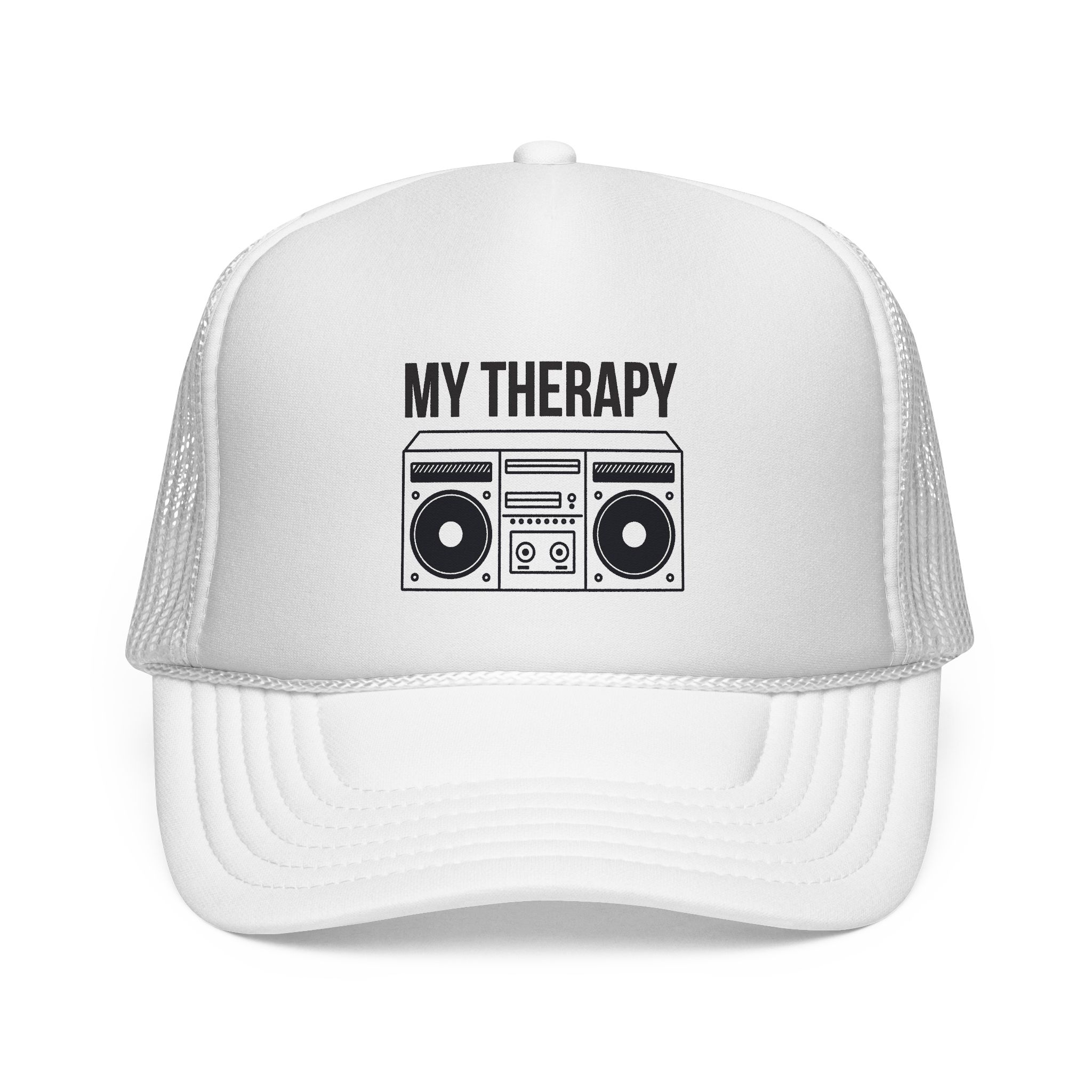 Trucker Cap — "My Therapy" Boombox Mesh Hat - Image 1